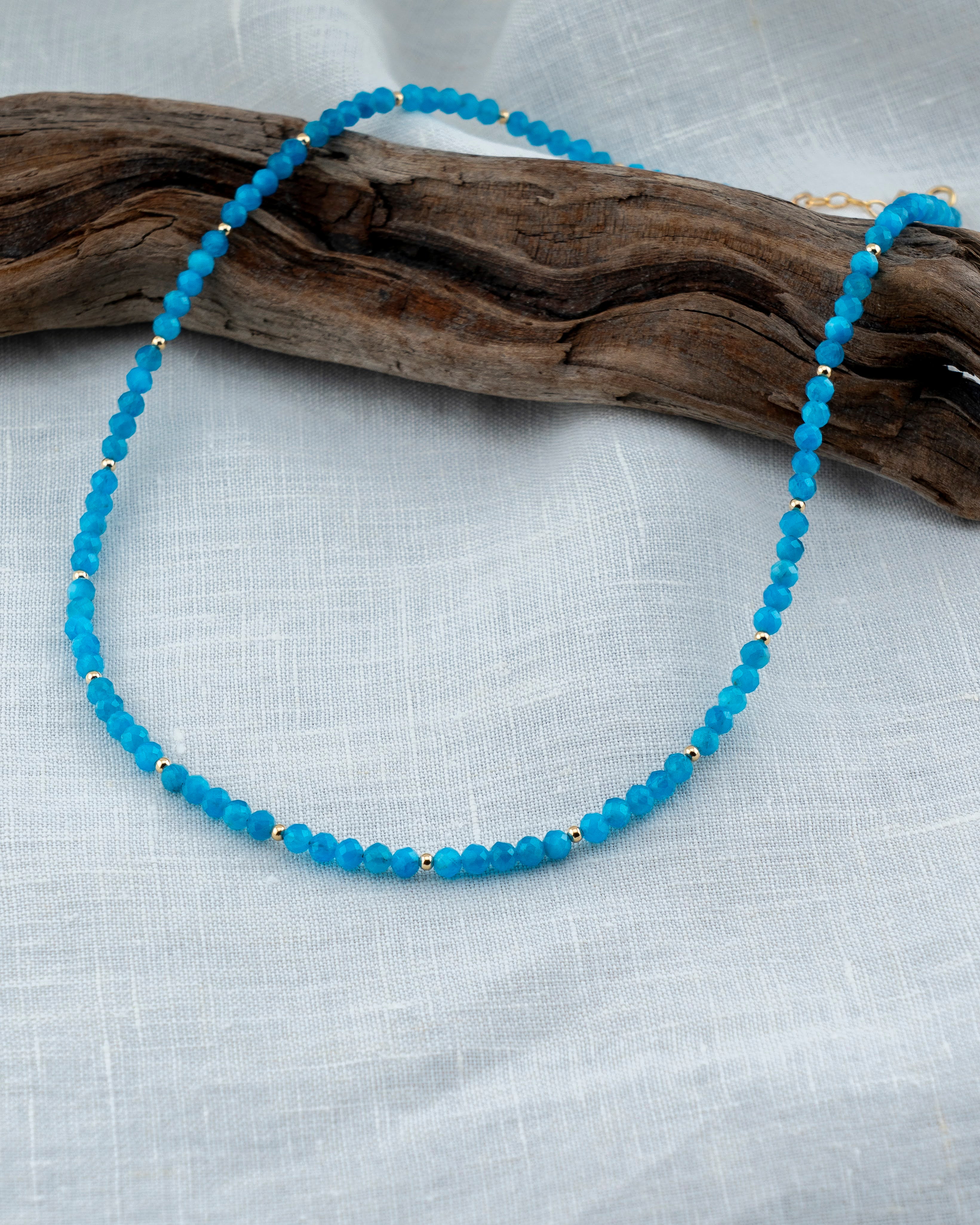 Cerulean Tide Blue Apatite Necklace
