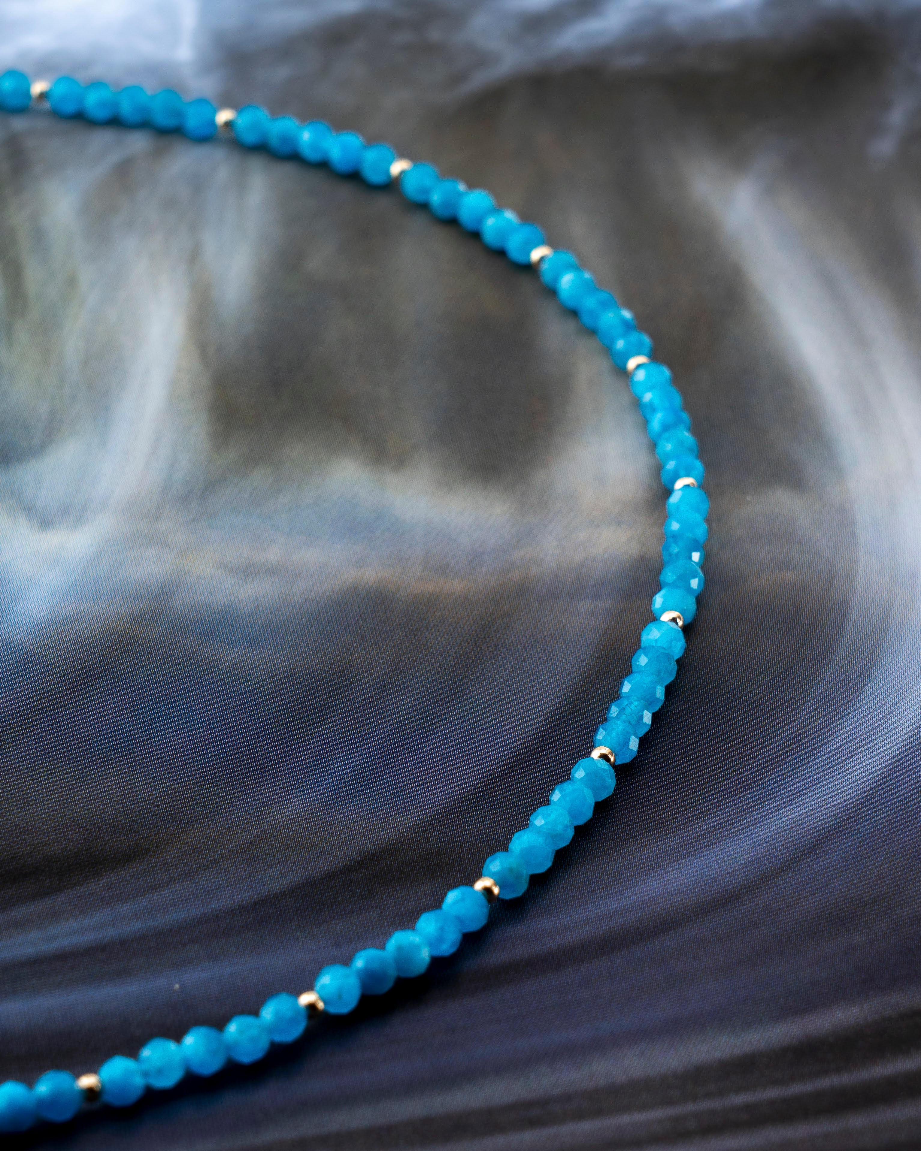 Cerulean Tide Blue Apatite Necklace