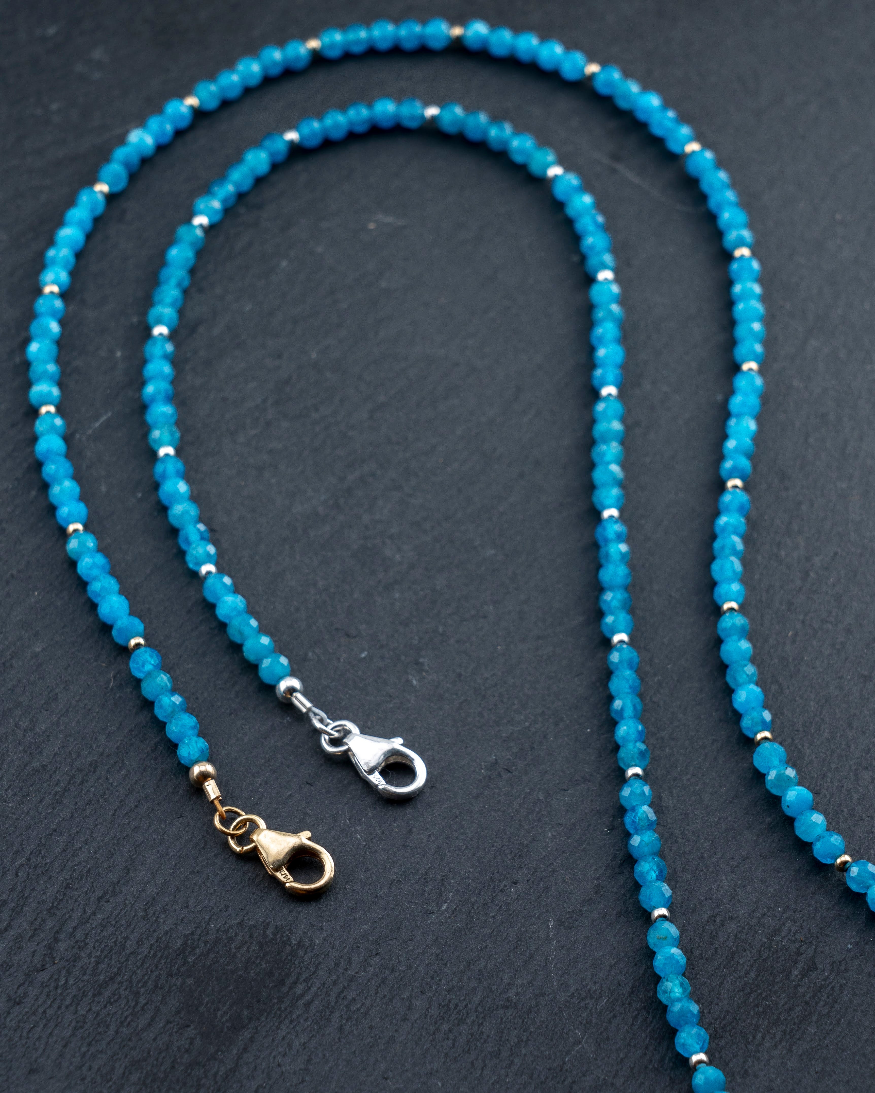 Cerulean Tide Blue Apatite Necklace