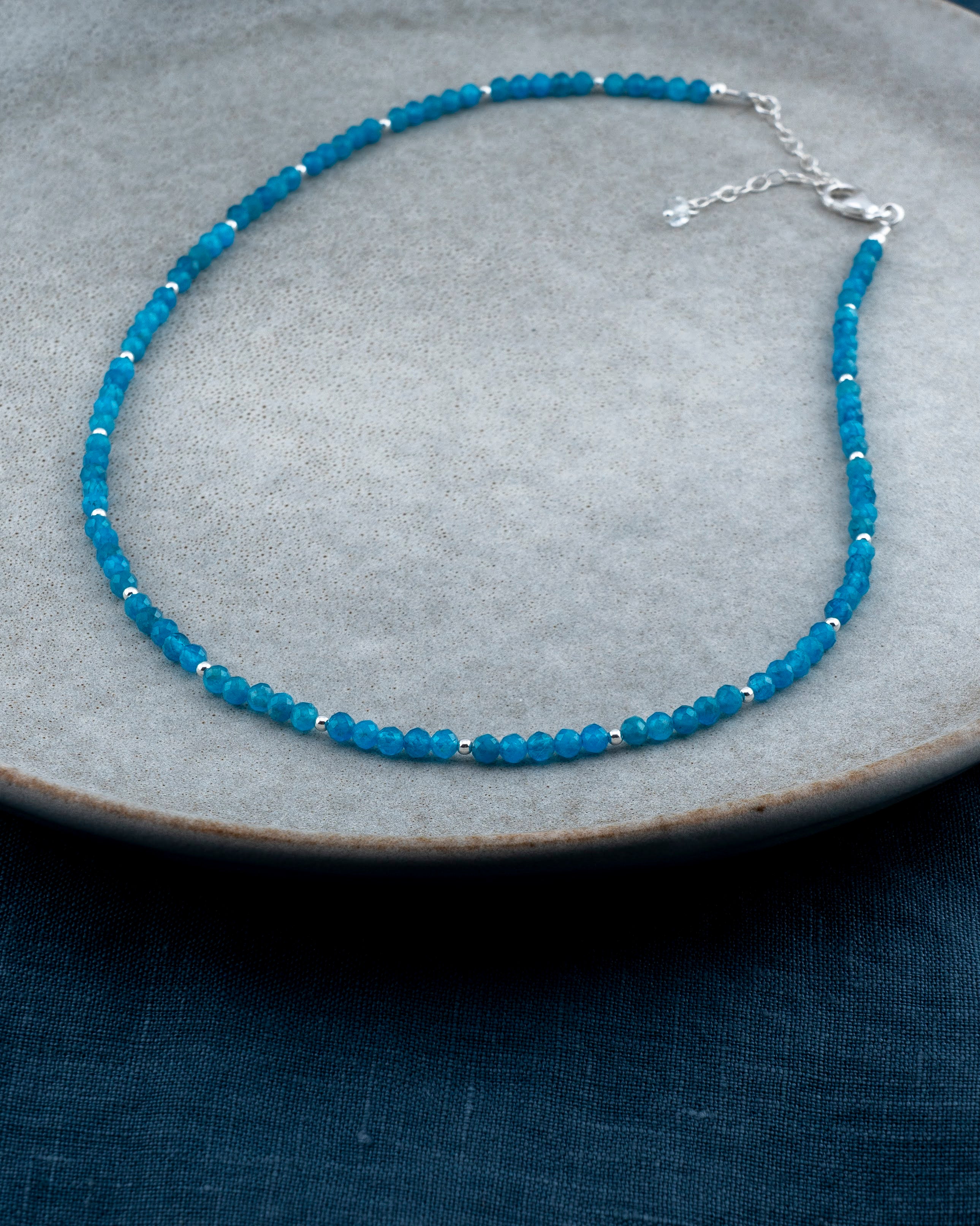 Cerulean Tide Blue Apatite Necklace