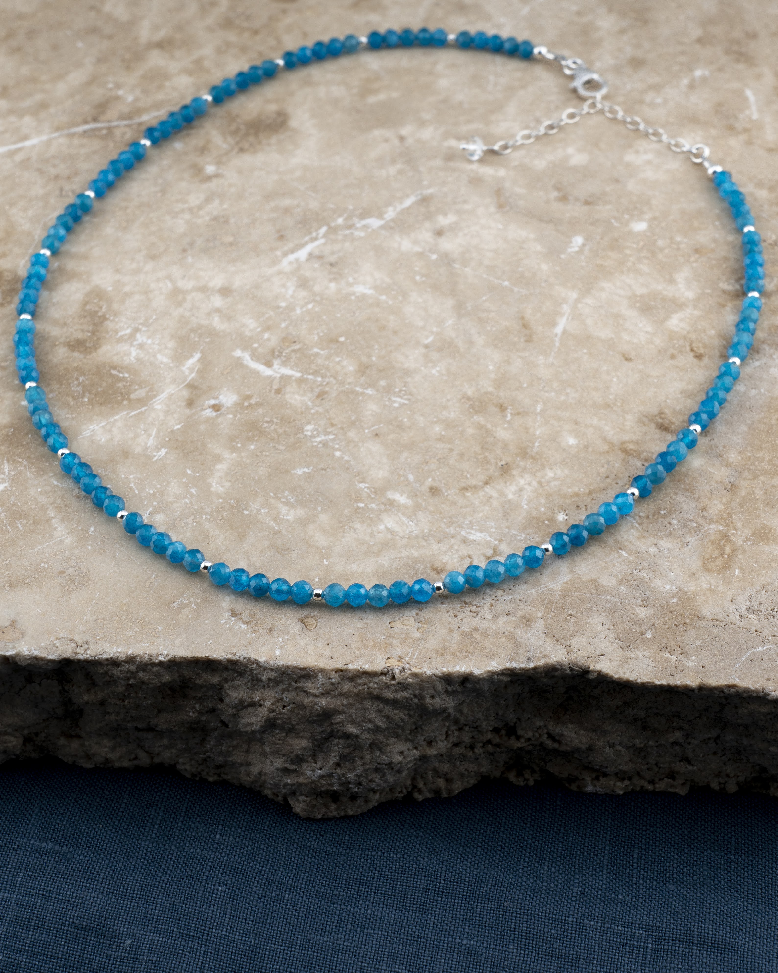 Cerulean Tide Blue Apatite Necklace