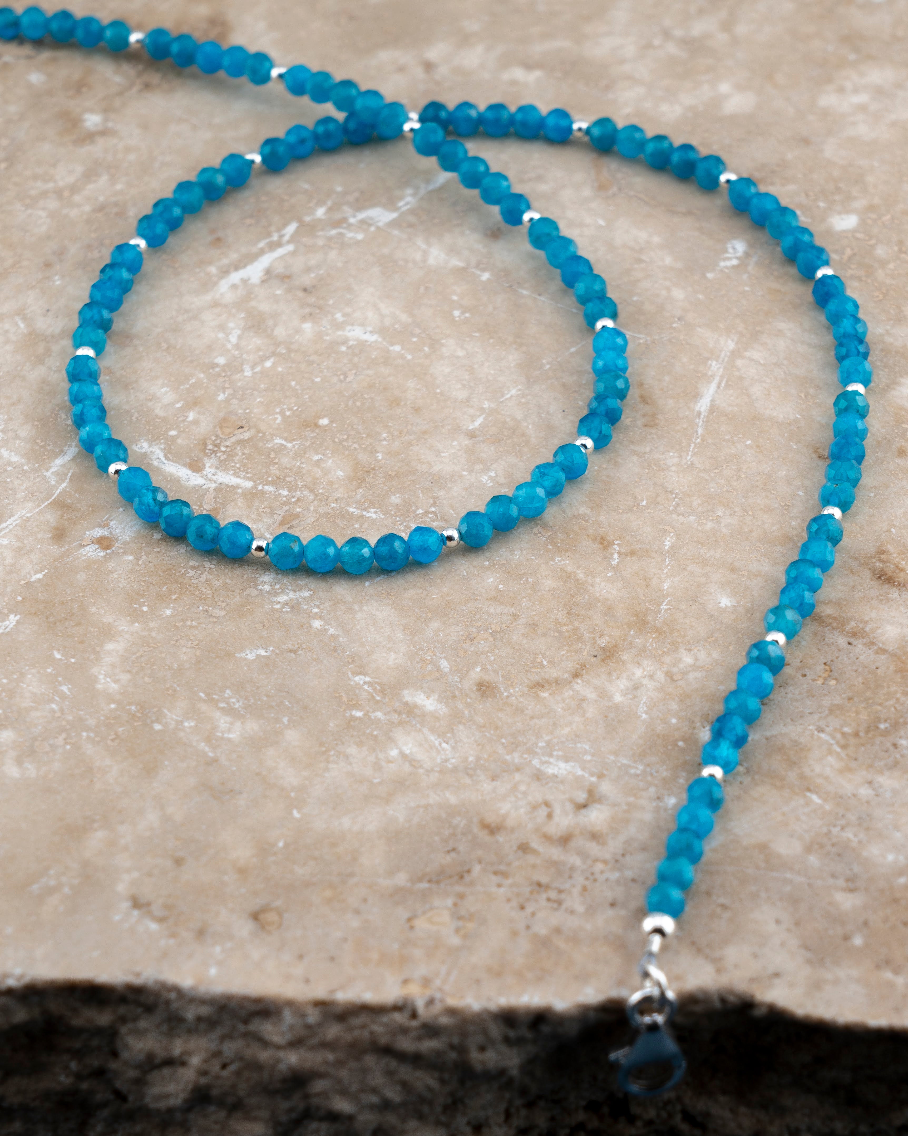 Cerulean Tide Blue Apatite Necklace