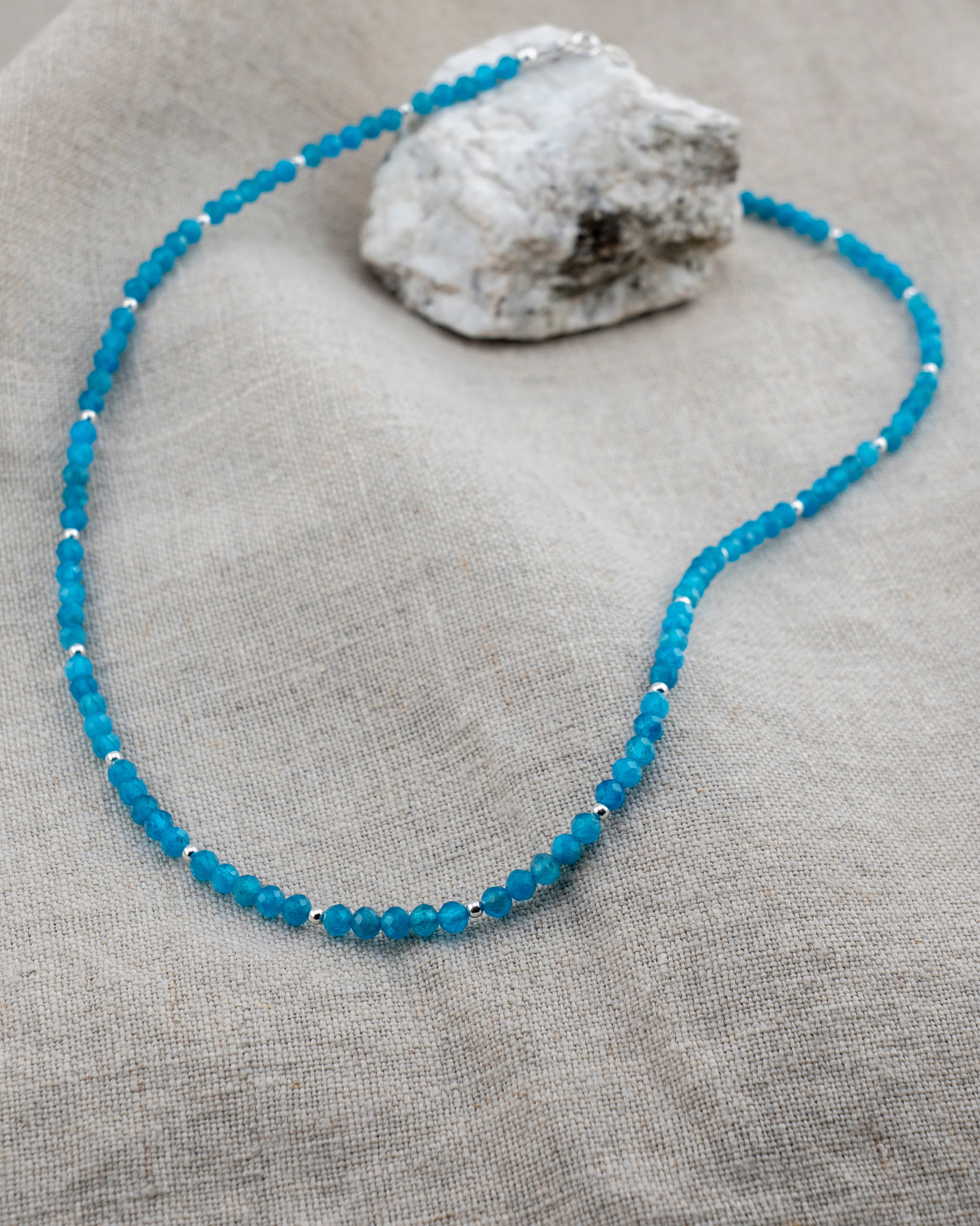Cerulean Tide Blue Apatite Necklace