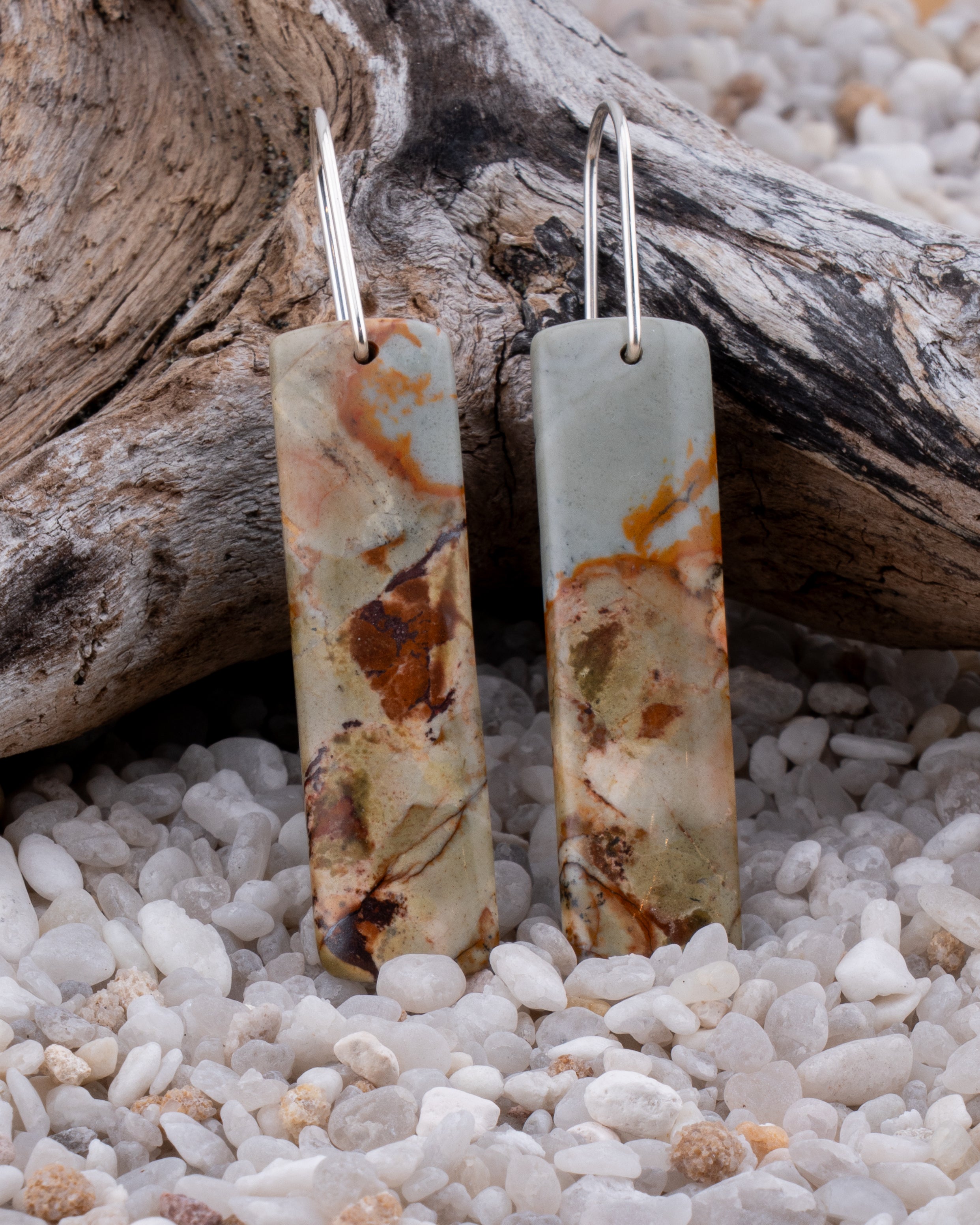 Owyhee Picture Jasper Blue Dangles