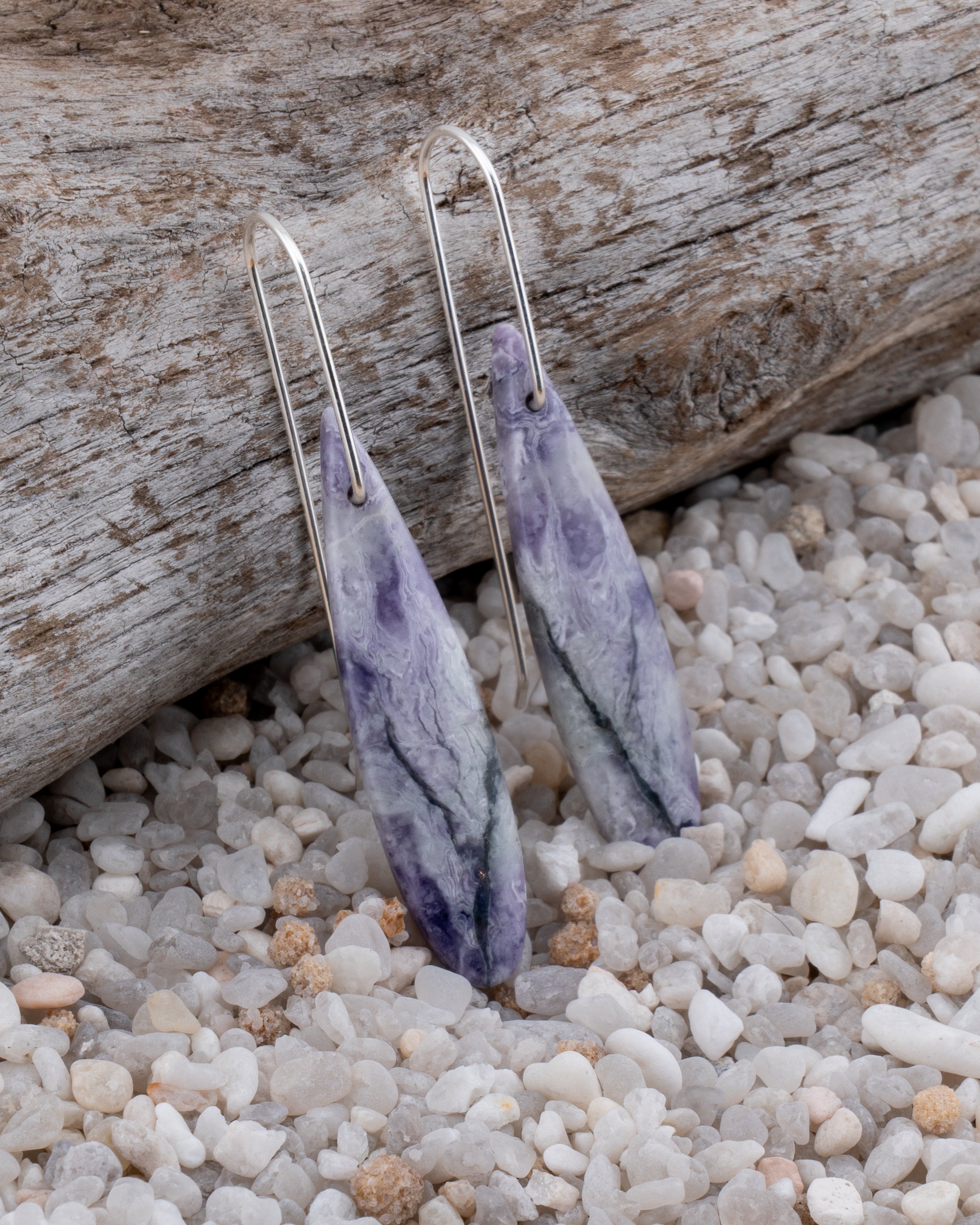 Purple Opal Teardrop Dangles