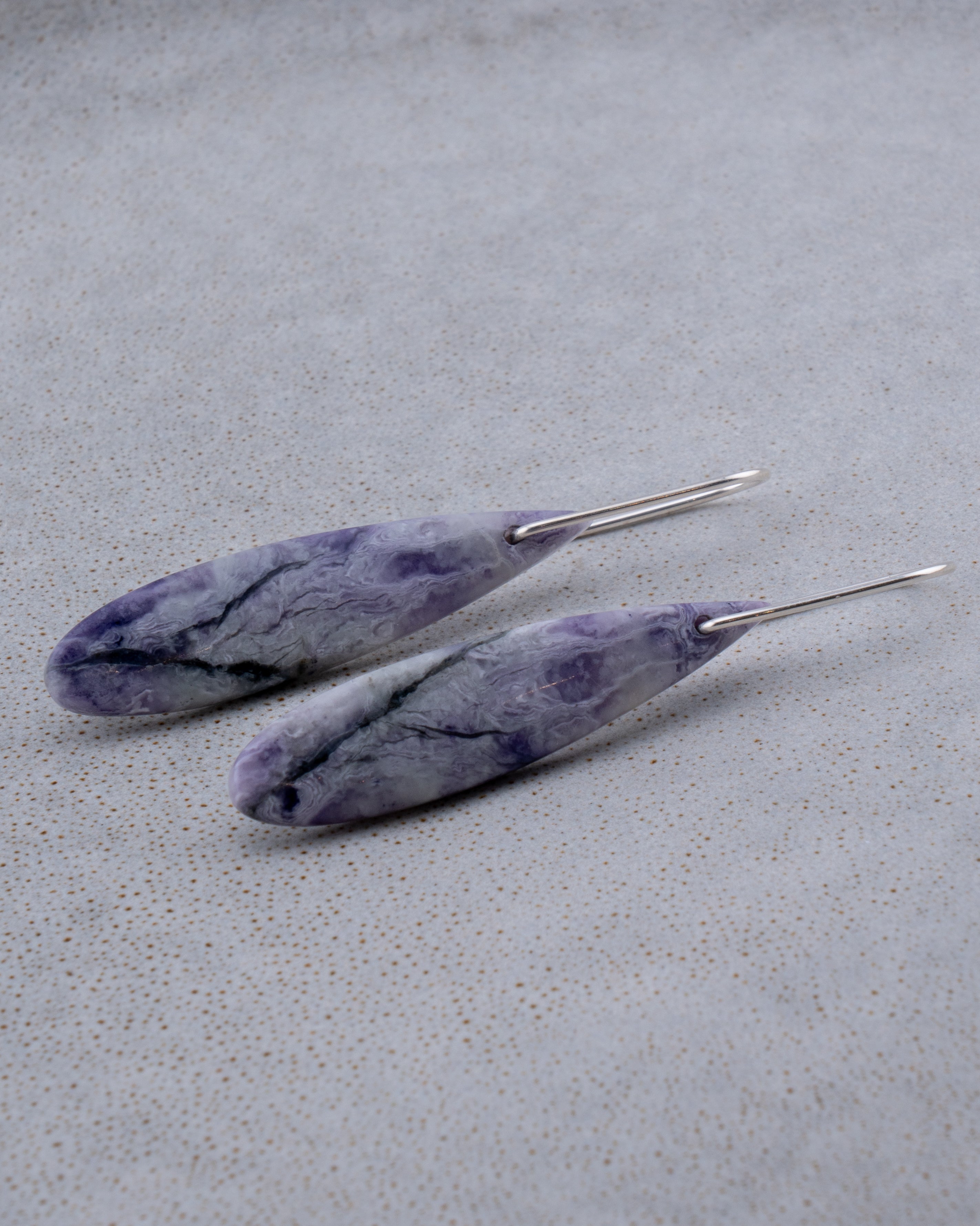 Purple Opal Teardrop Dangles