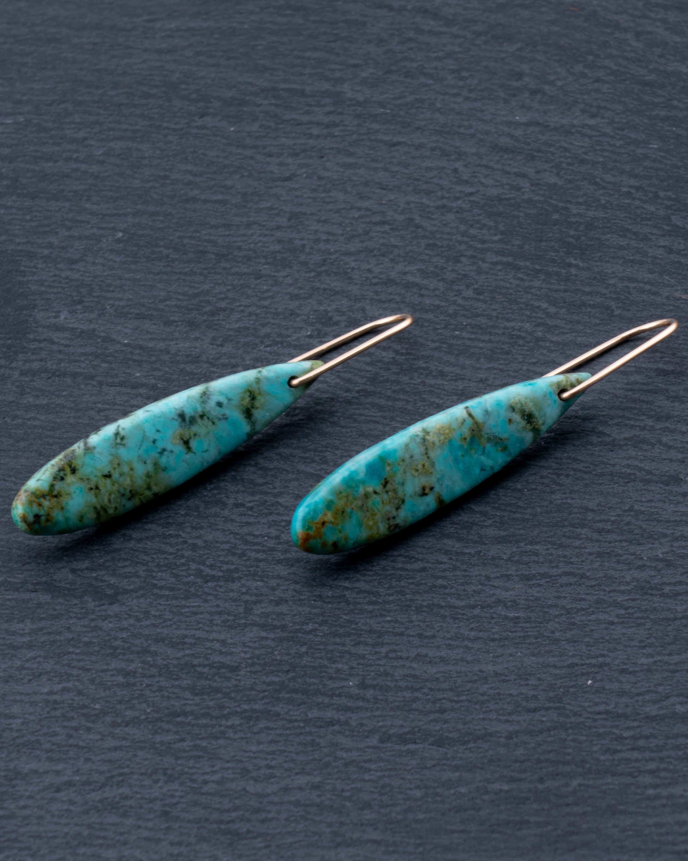 African Turquoise Teardrop Dangles