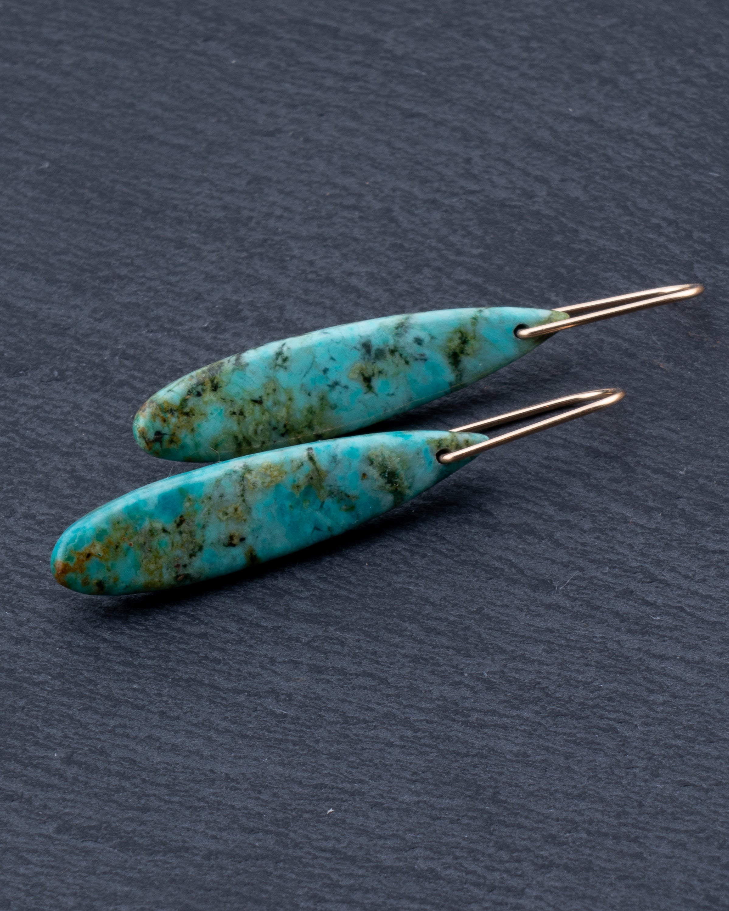 African Turquoise Teardrop Dangles