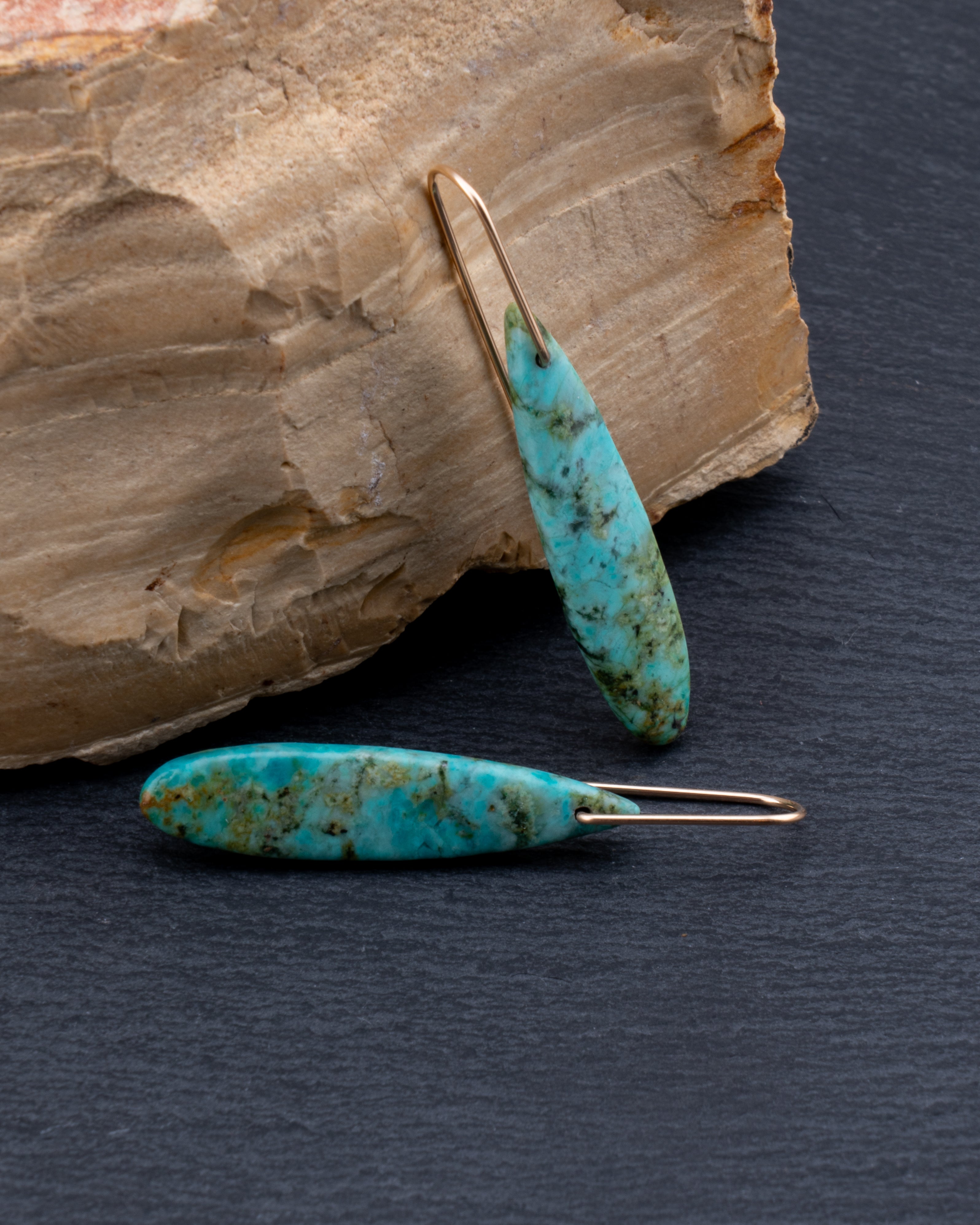 African Turquoise Teardrop Dangles
