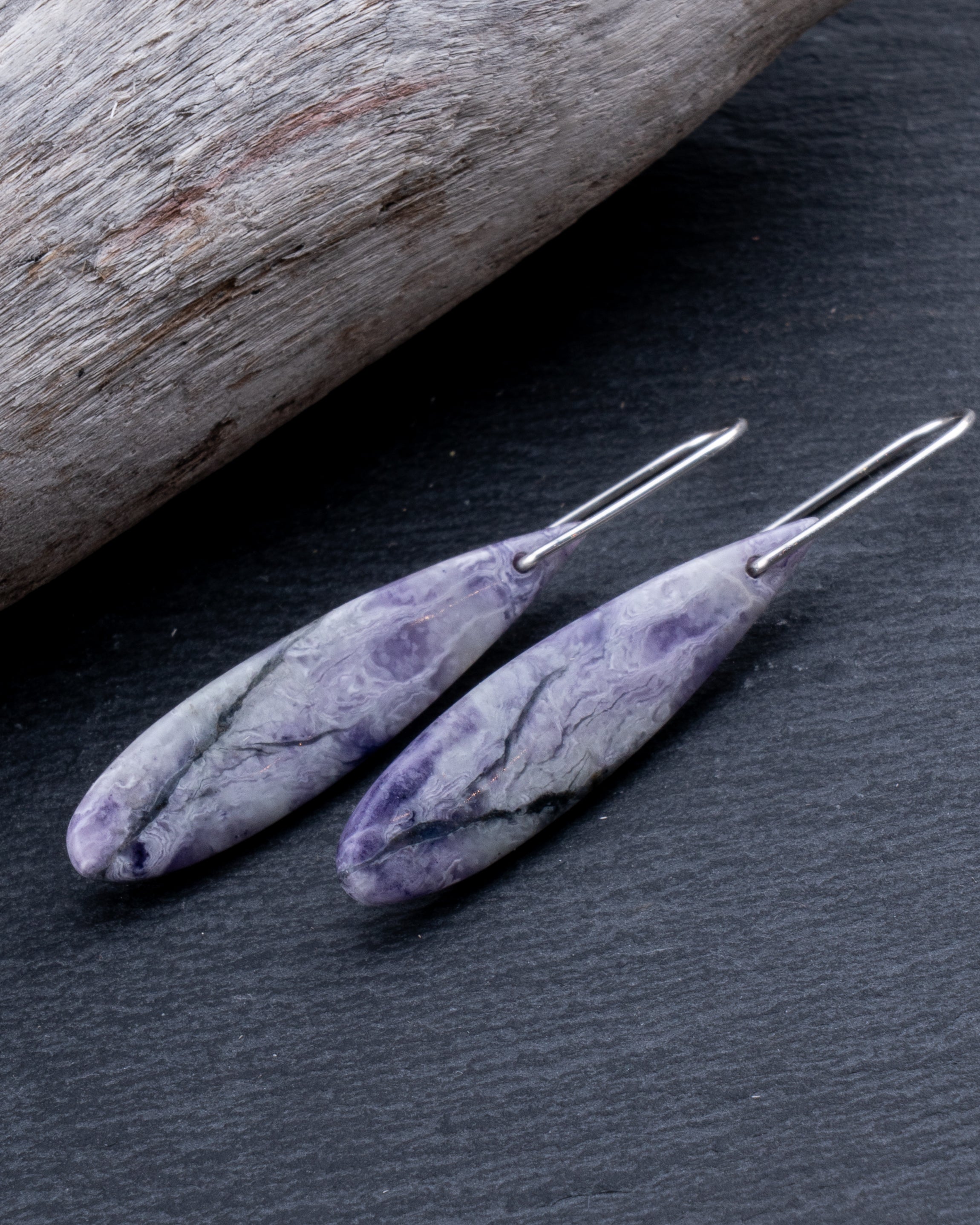 Purple Opal Teardrop Dangles