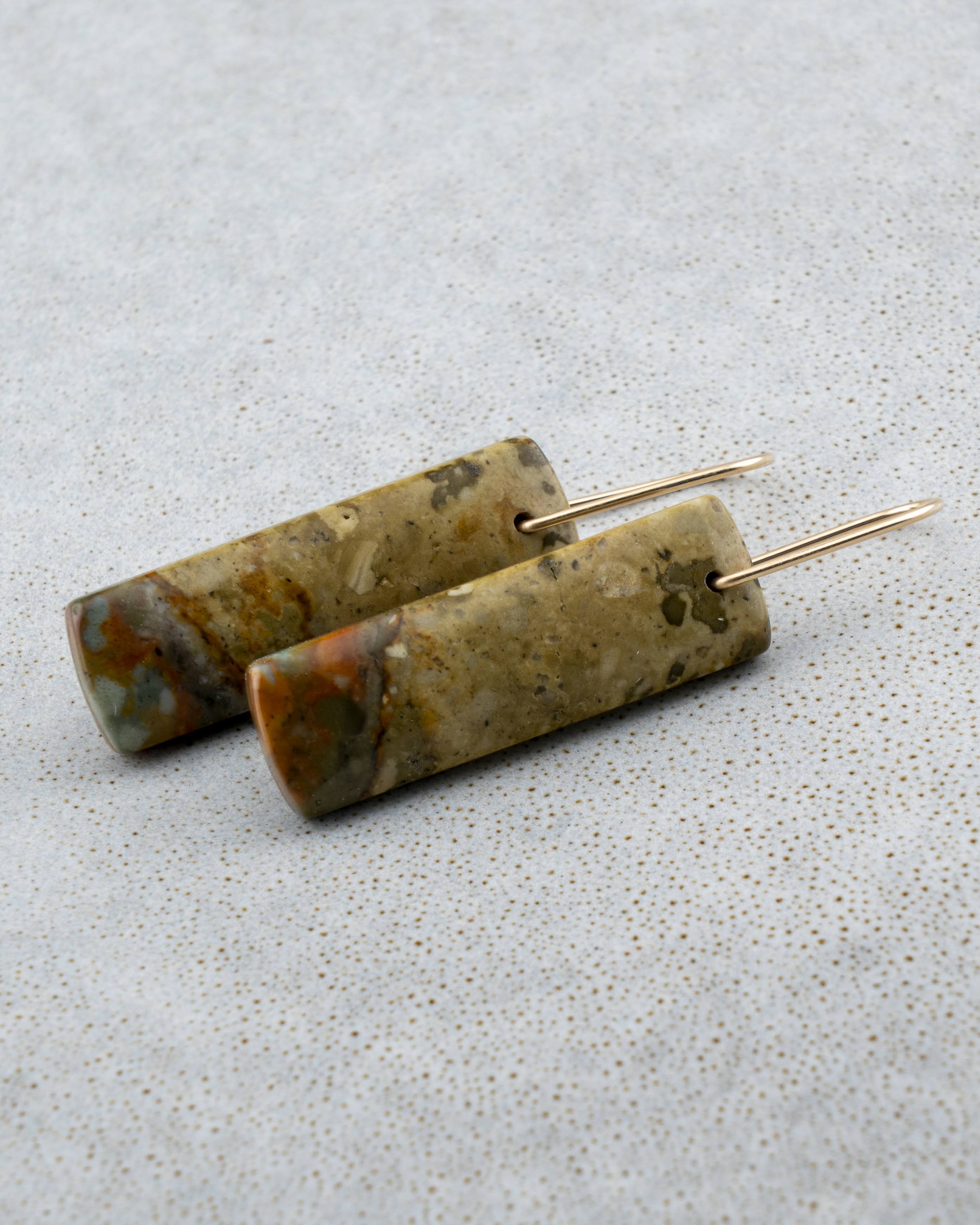 Owyhee Picture Jasper Yellow Dangles