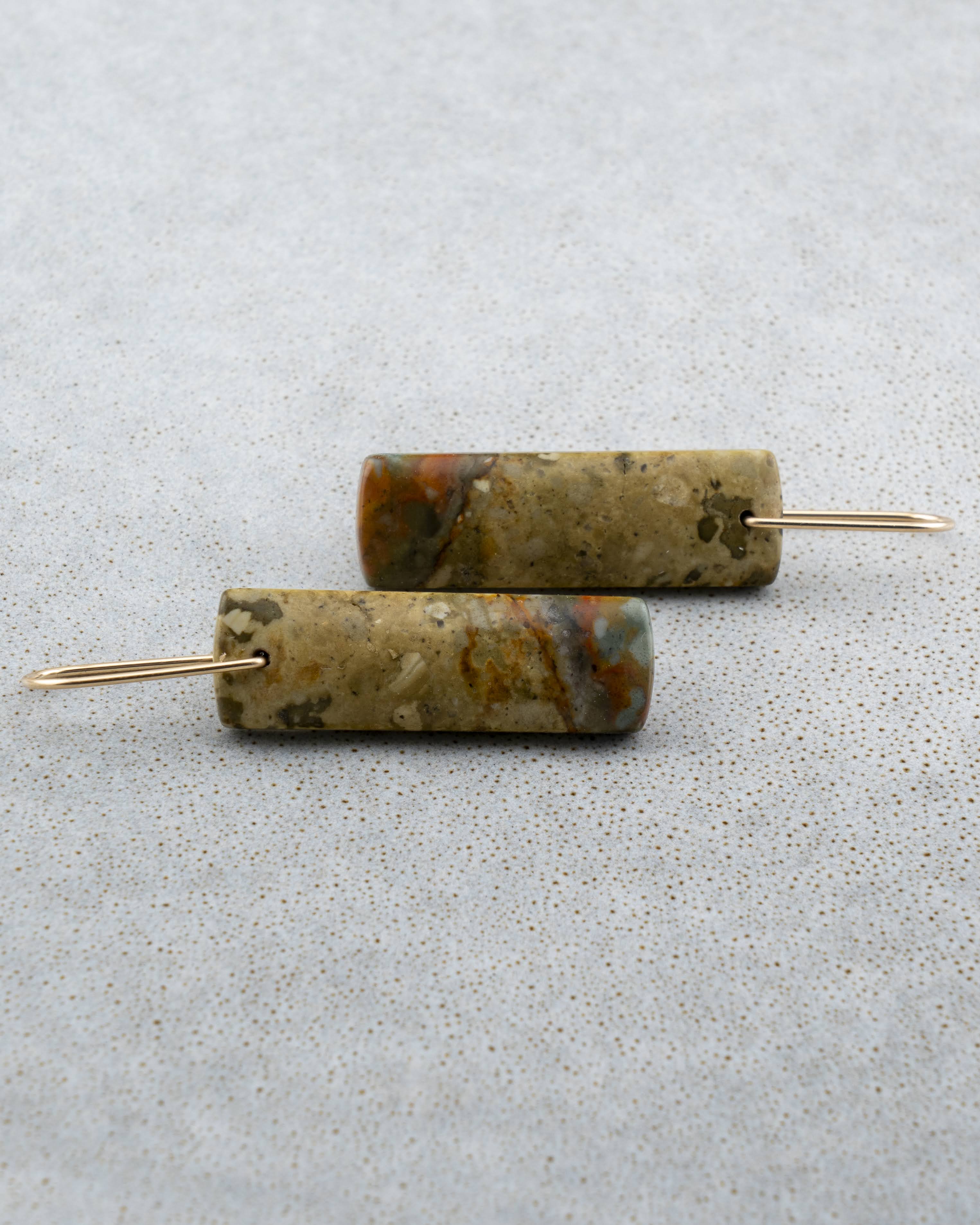 Owyhee Picture Jasper Yellow Dangles