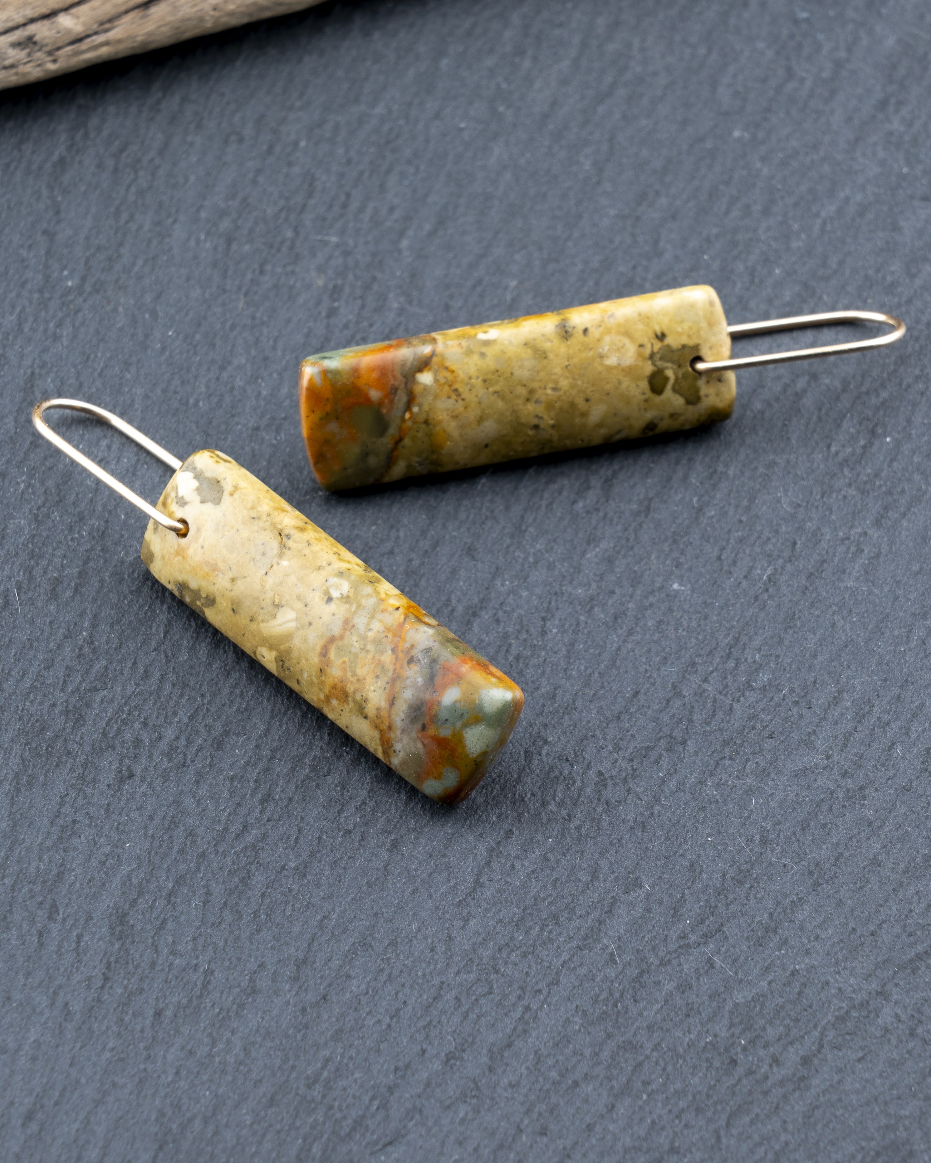 Owyhee Picture Jasper Yellow Dangles