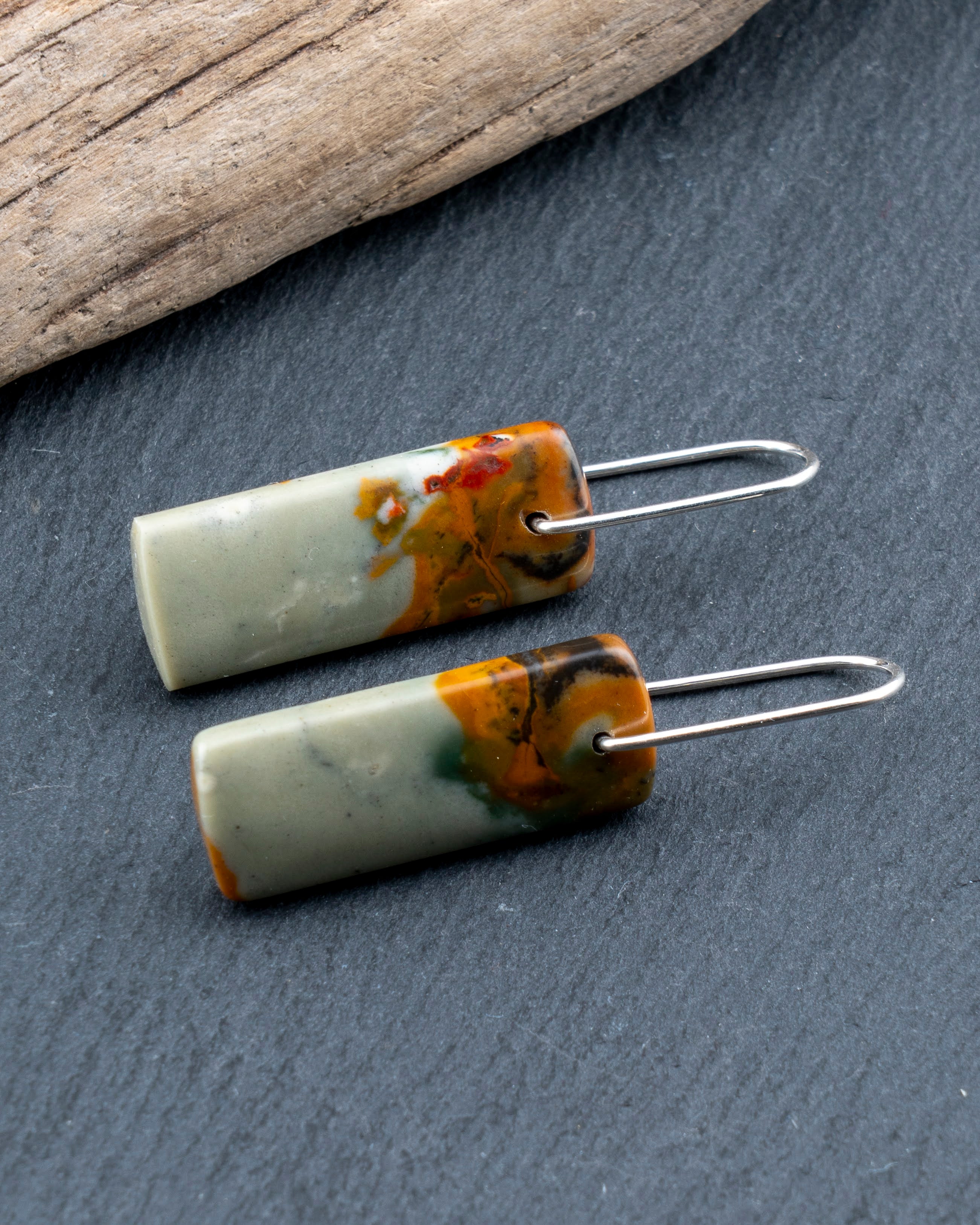 Owyhee Picture Jasper Blue Dangles