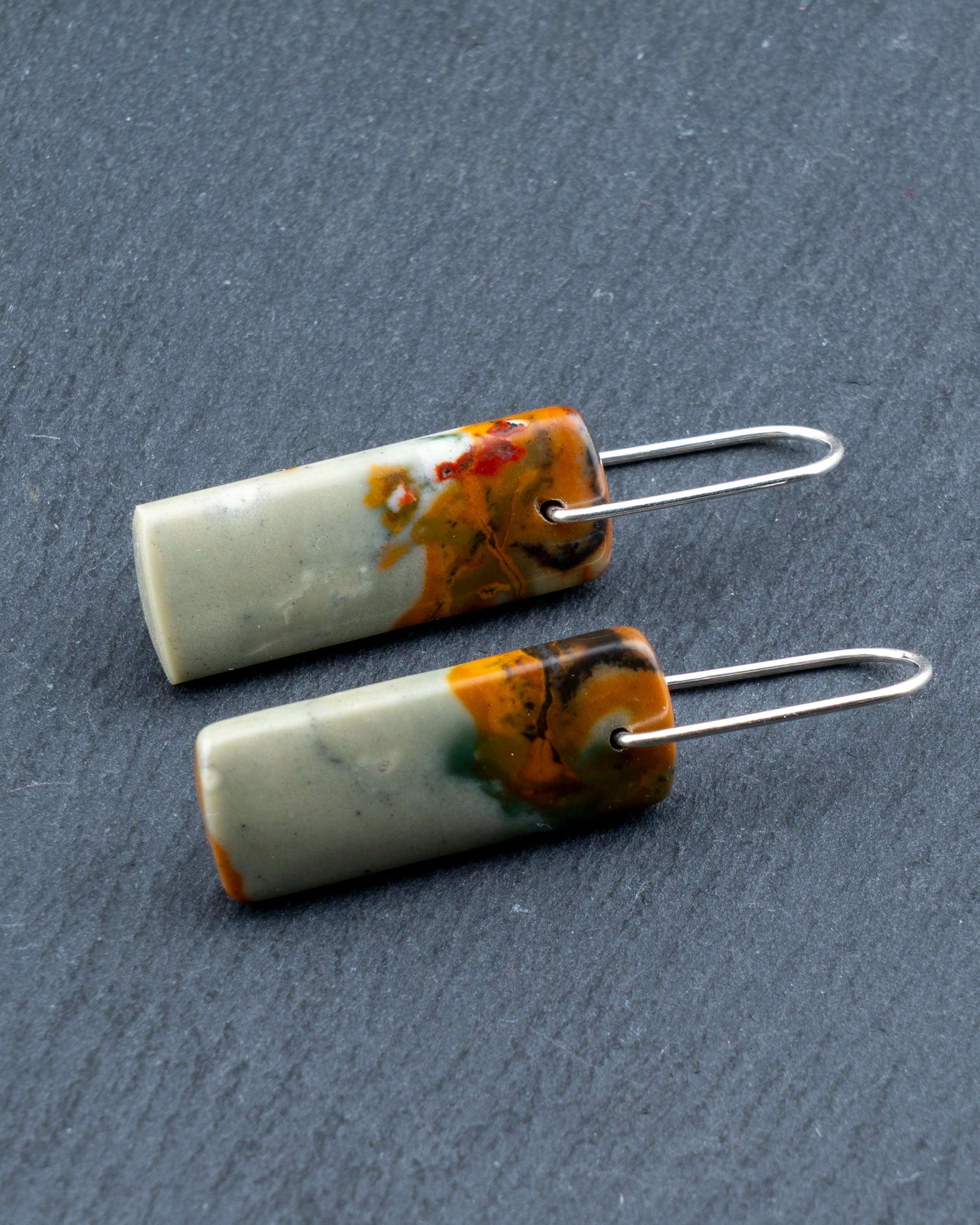 Owyhee Picture Jasper Blue Dangles