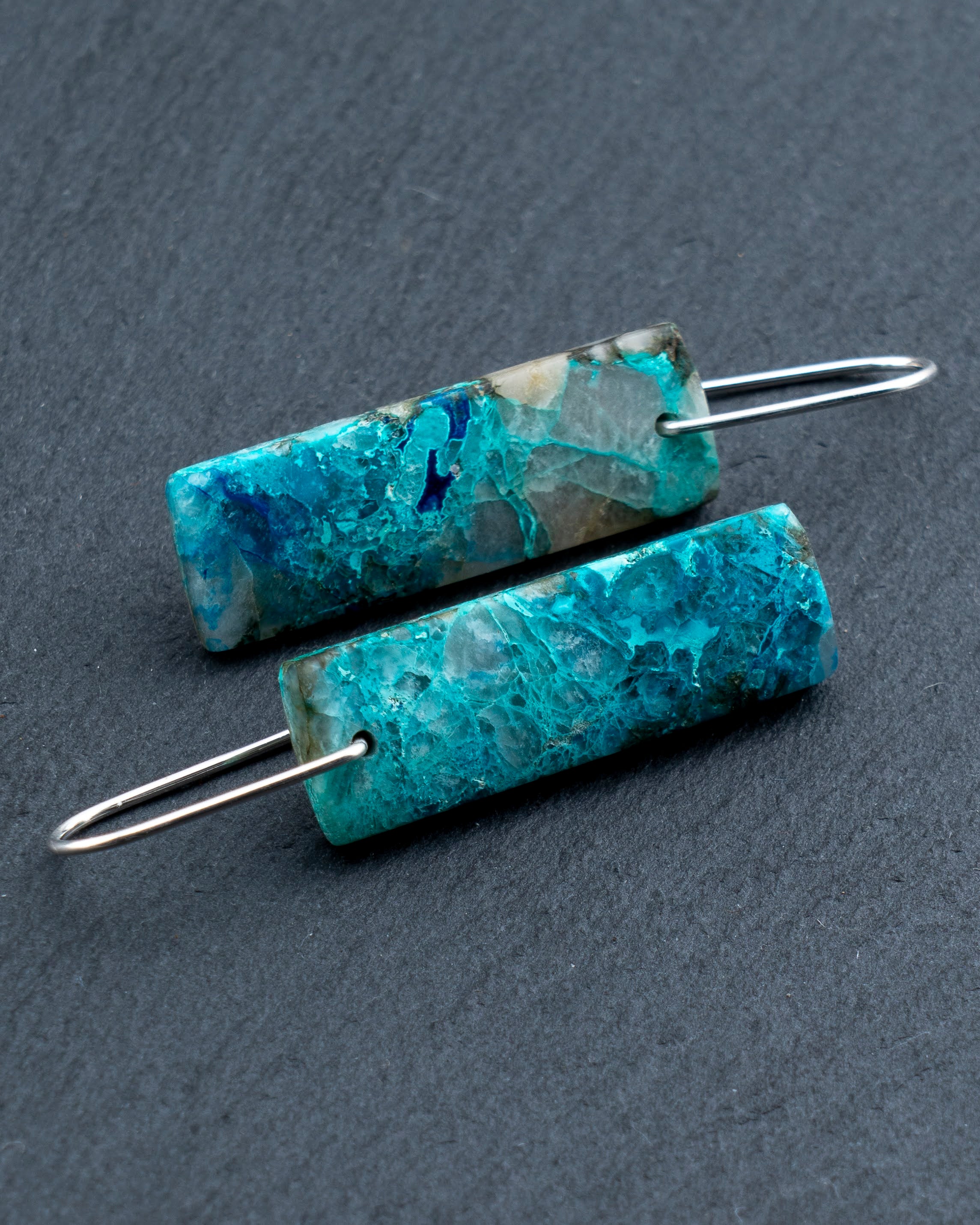 Chrysocolla in Quartz Rare Dangles
