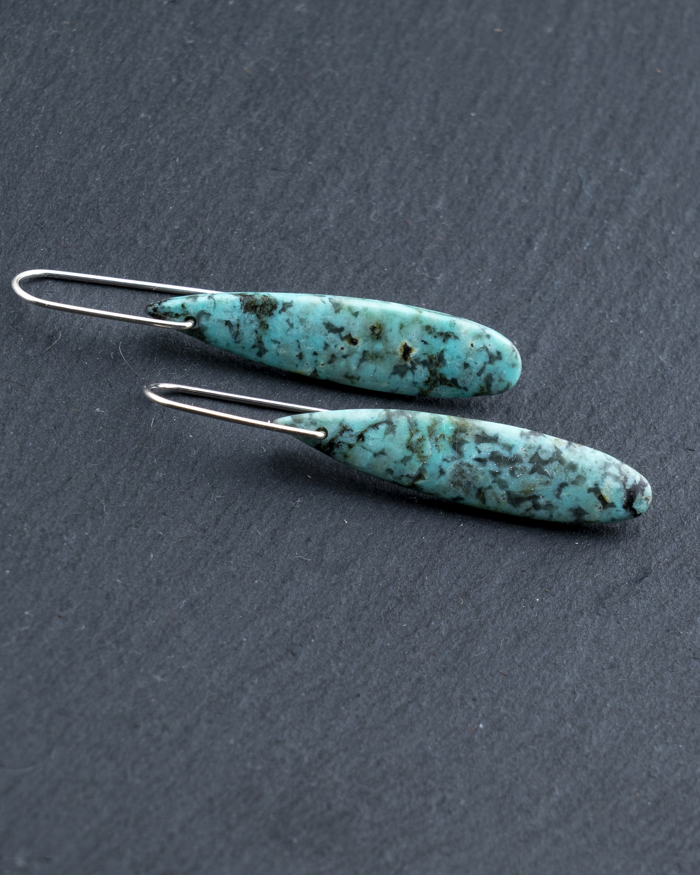 African Turquoise Teardrop Dangles
