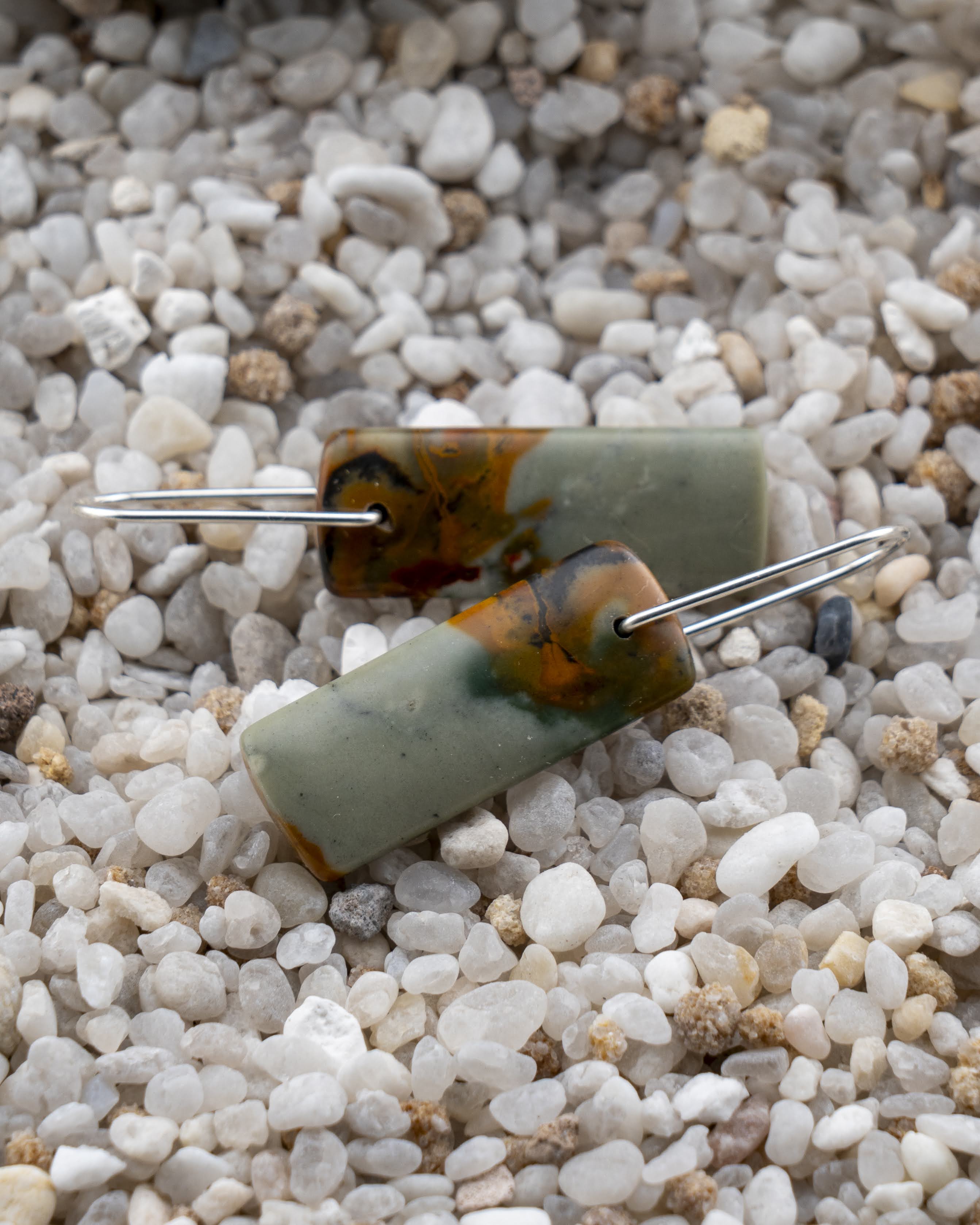 Owyhee Picture Jasper Blue Dangles