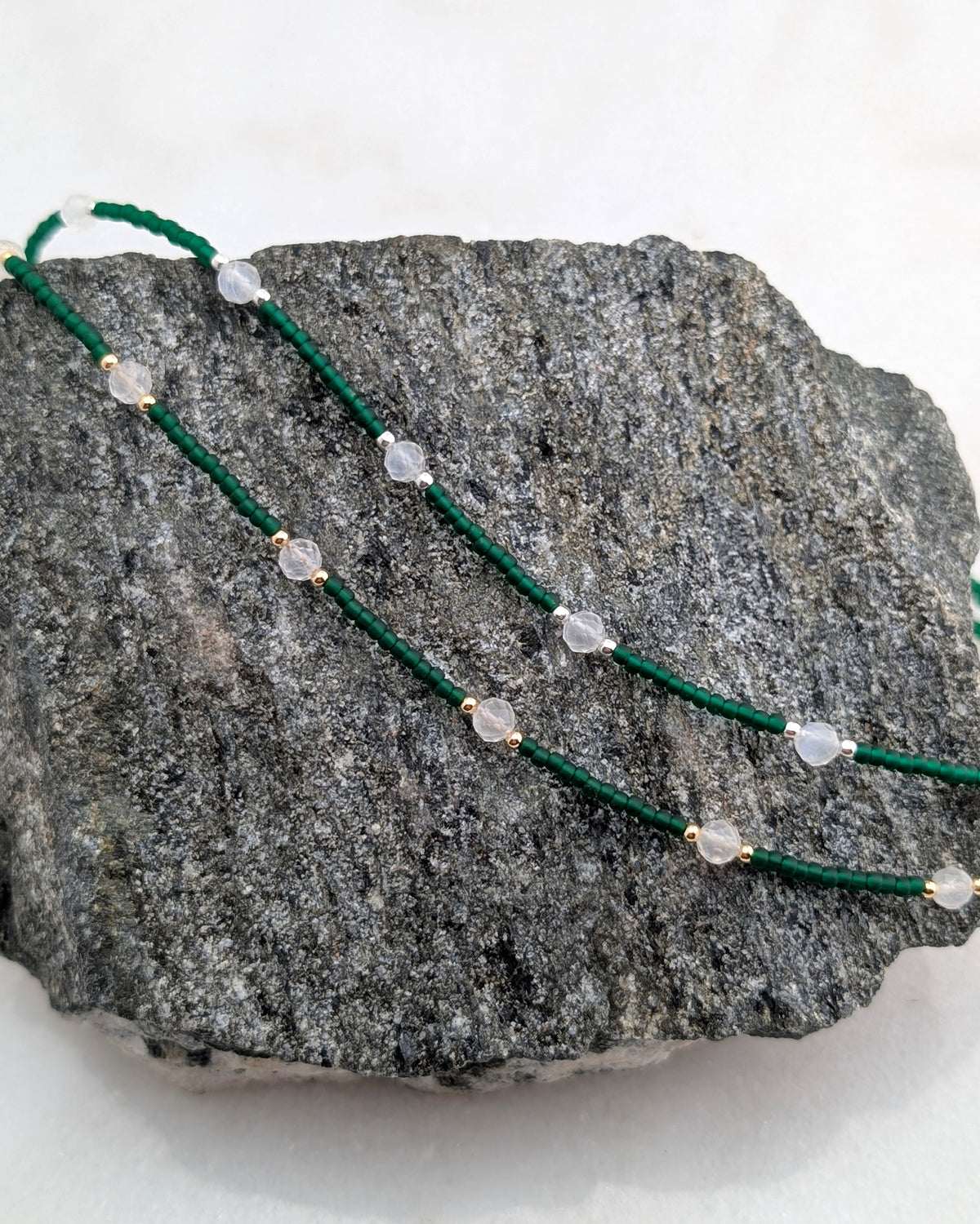 Moonstone Rich Emerald Necklace