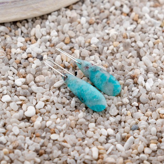 Blue Amazonite with Quartz Dangles