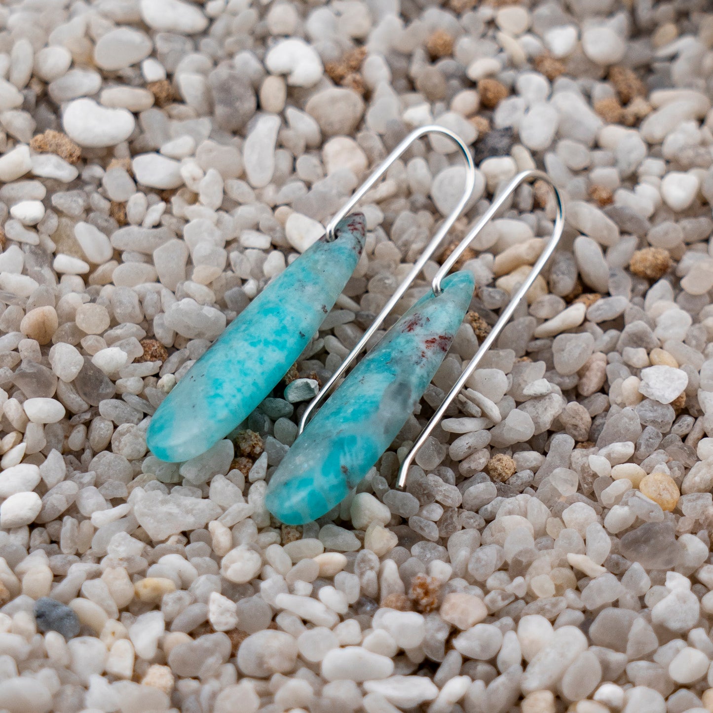Blue Amazonite with Quartz Dangles