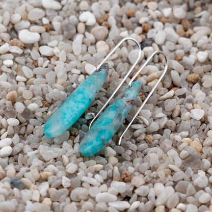 Blue Amazonite with Quartz Dangles