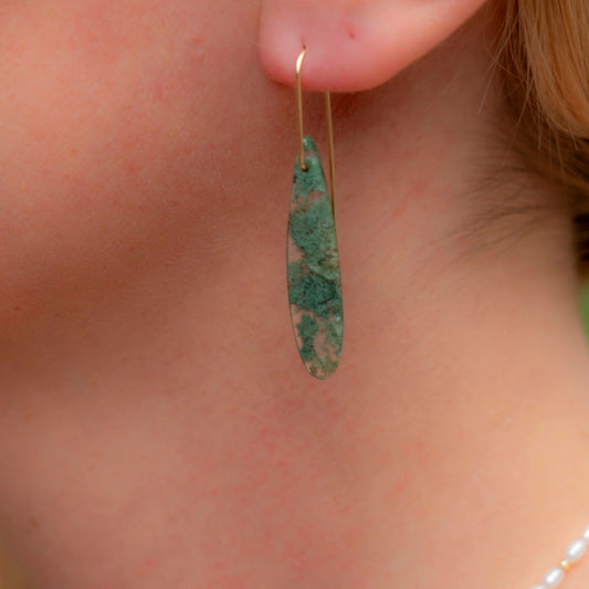 Moss Agate Dangles