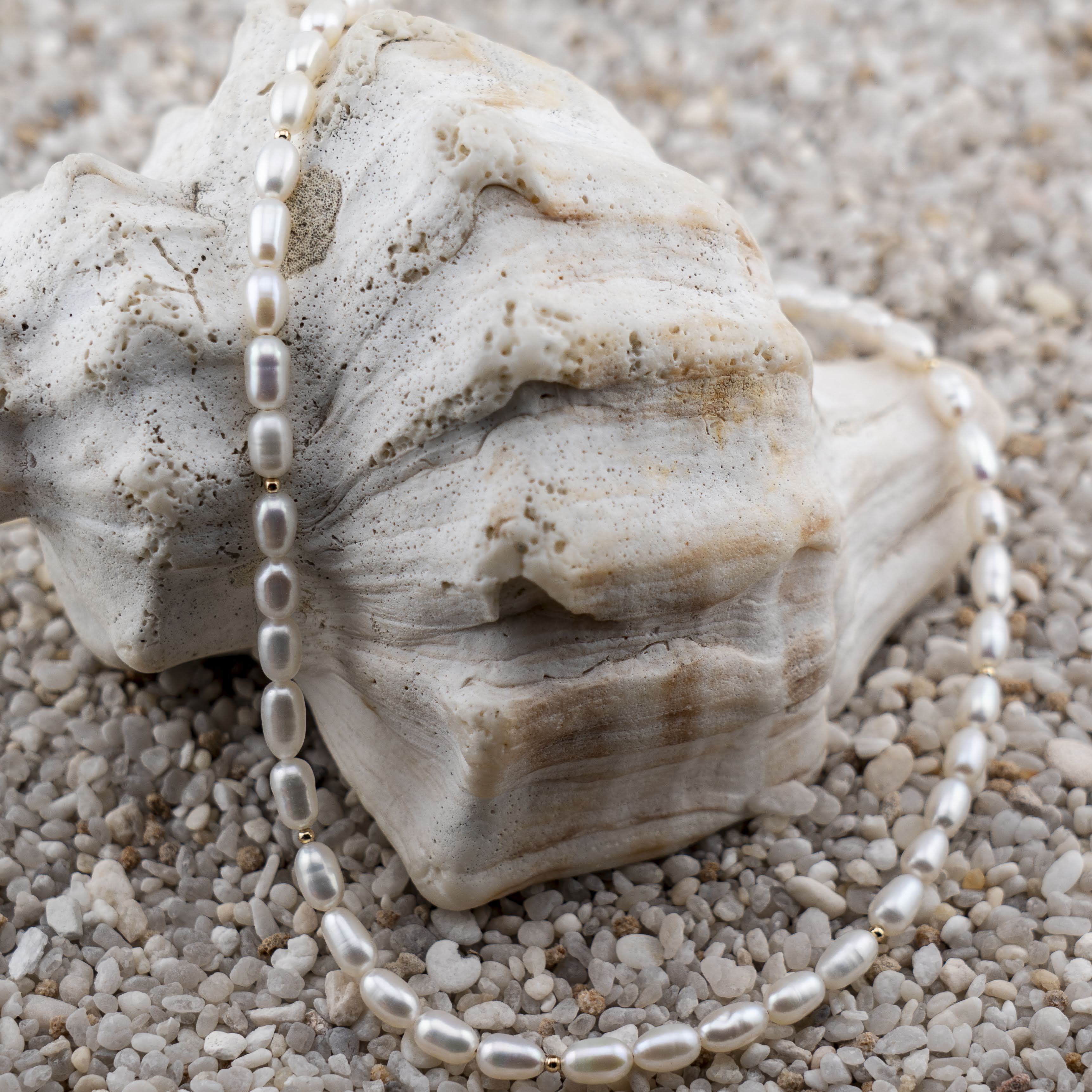 Freshwater Oval Pearl Necklace