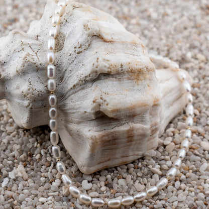 Freshwater Oval Pearl Necklace