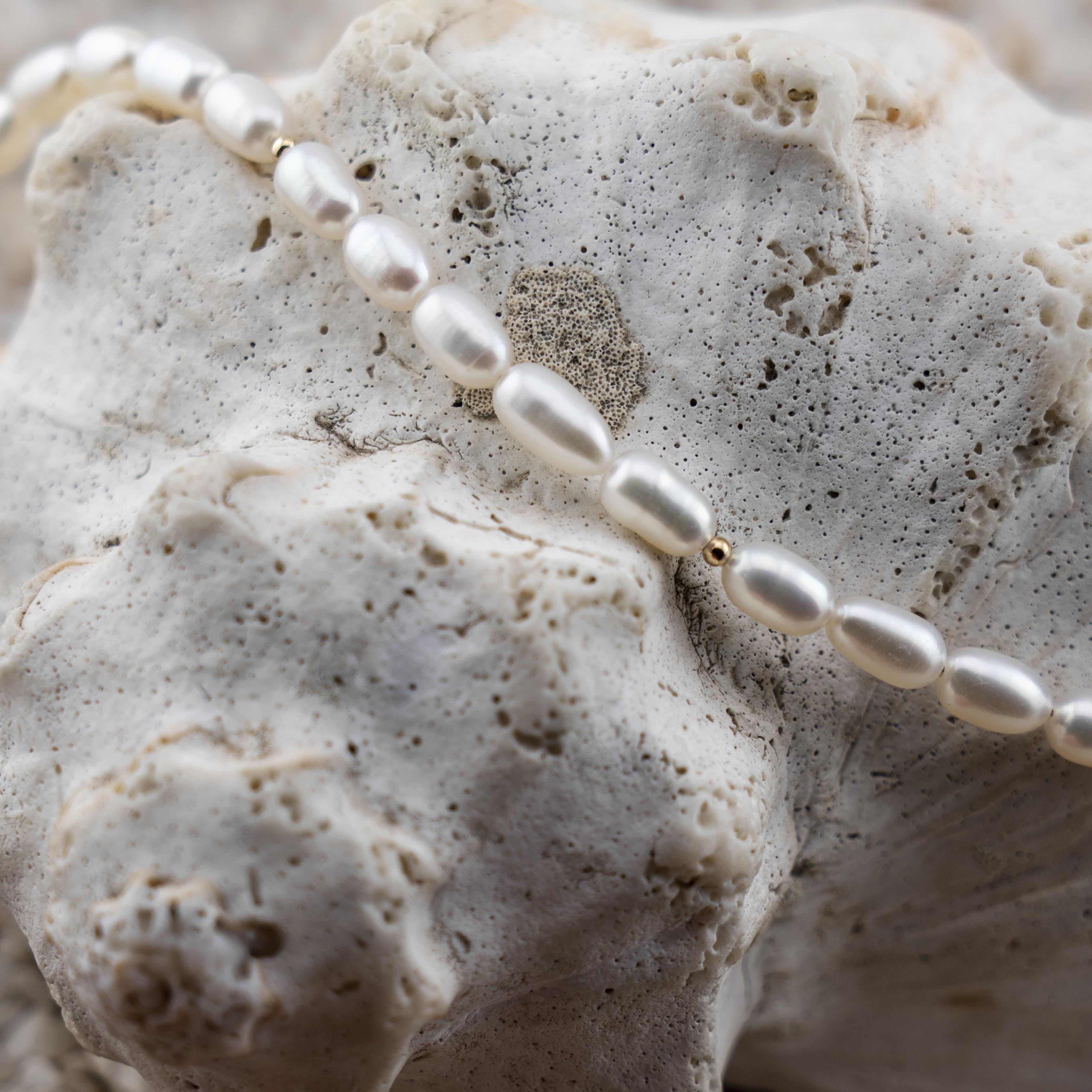 Freshwater Oval Pearl Necklace