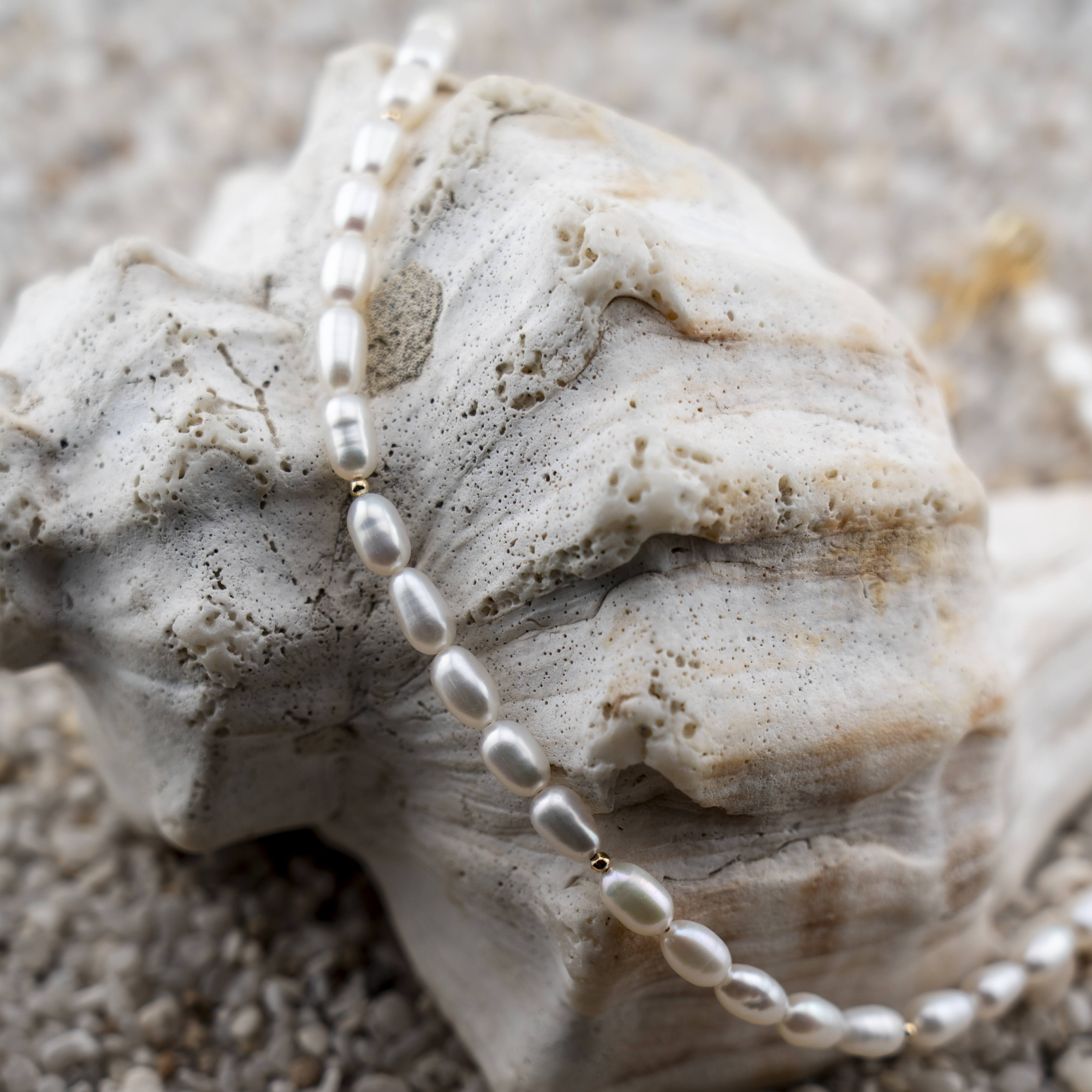 Freshwater Oval Pearl Necklace