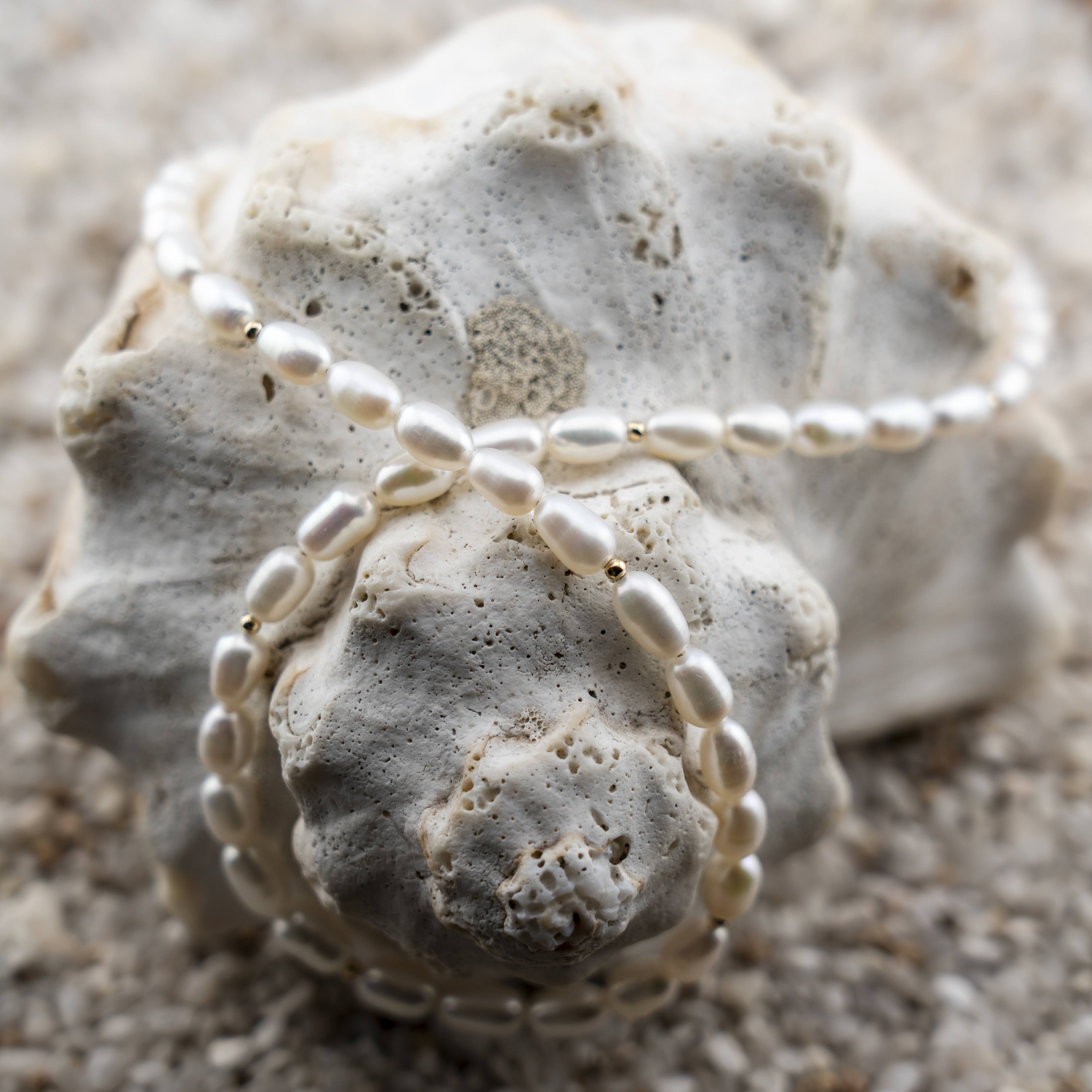 Freshwater Oval Pearl Necklace