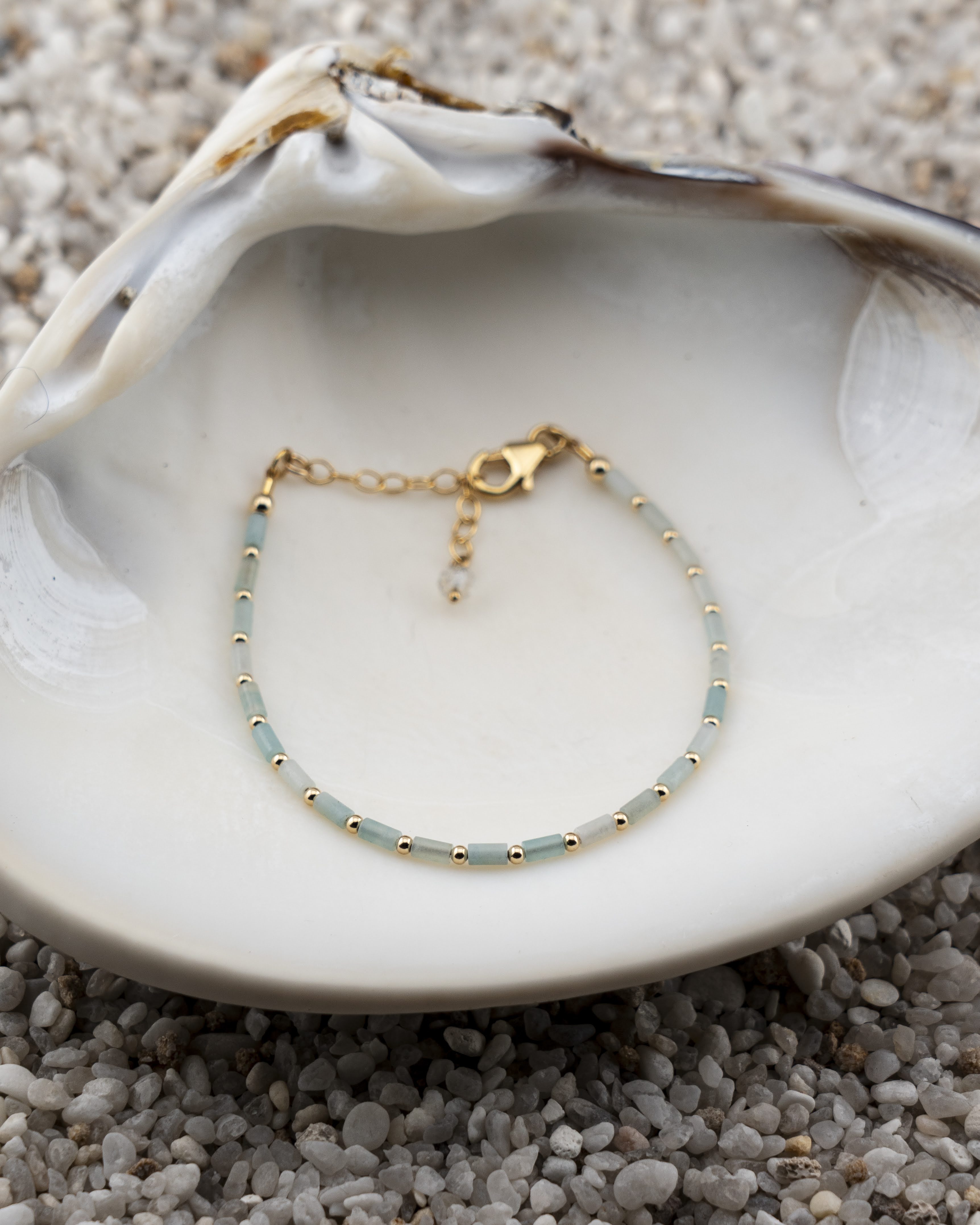 Amazonite Tube Luxe Bracelet Gold
