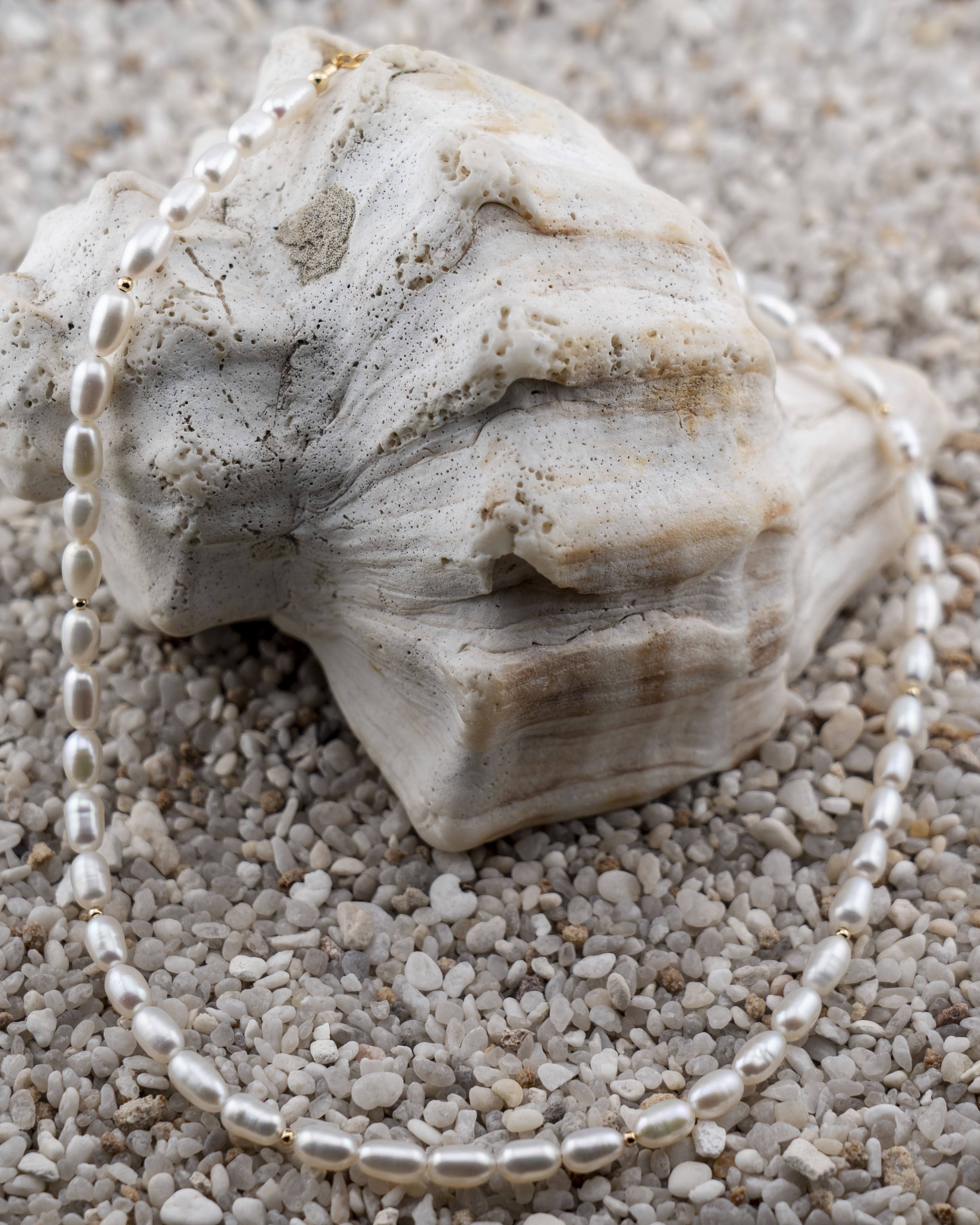 Freshwater Oval Pearl Necklace