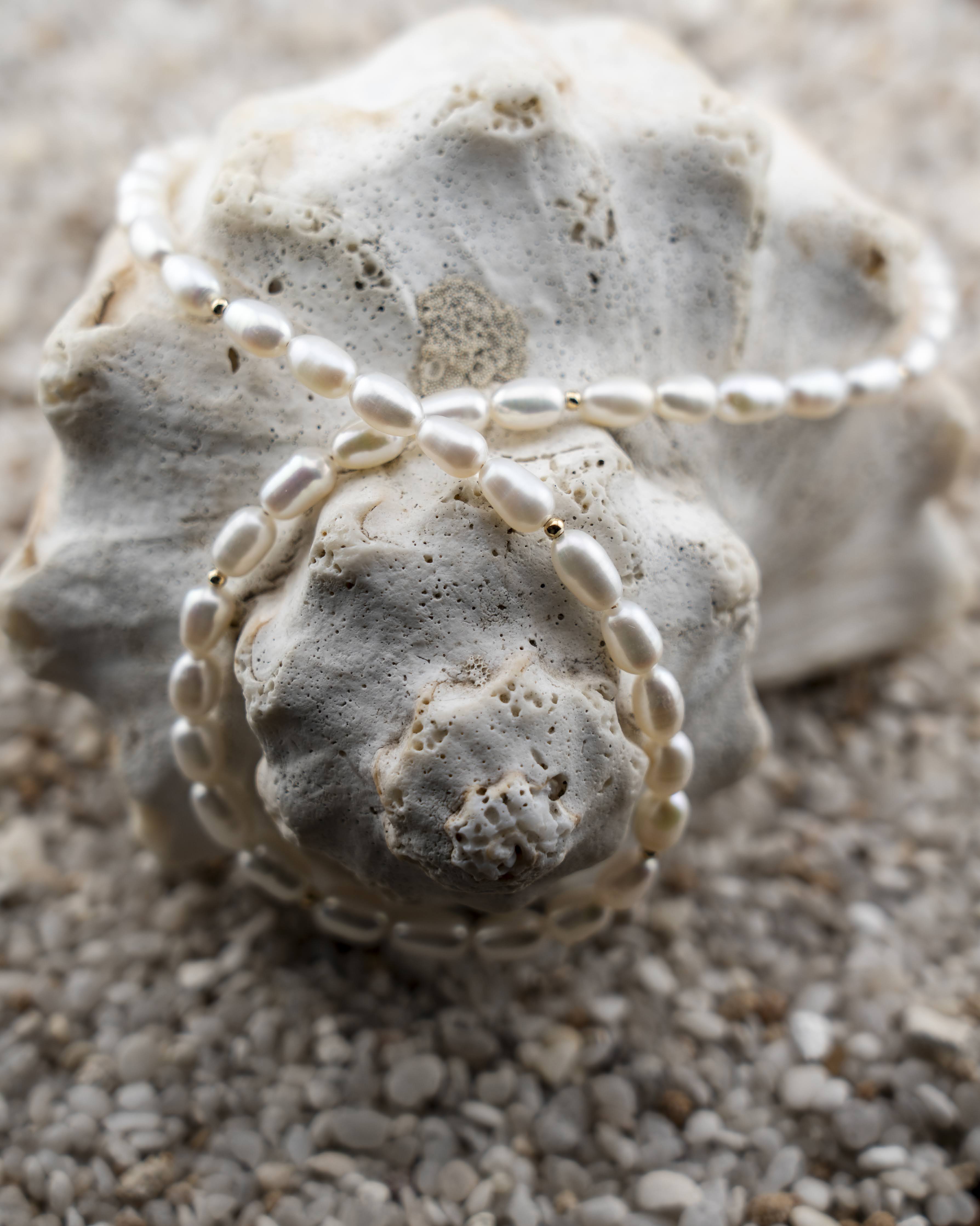 Freshwater Oval Pearl Necklace