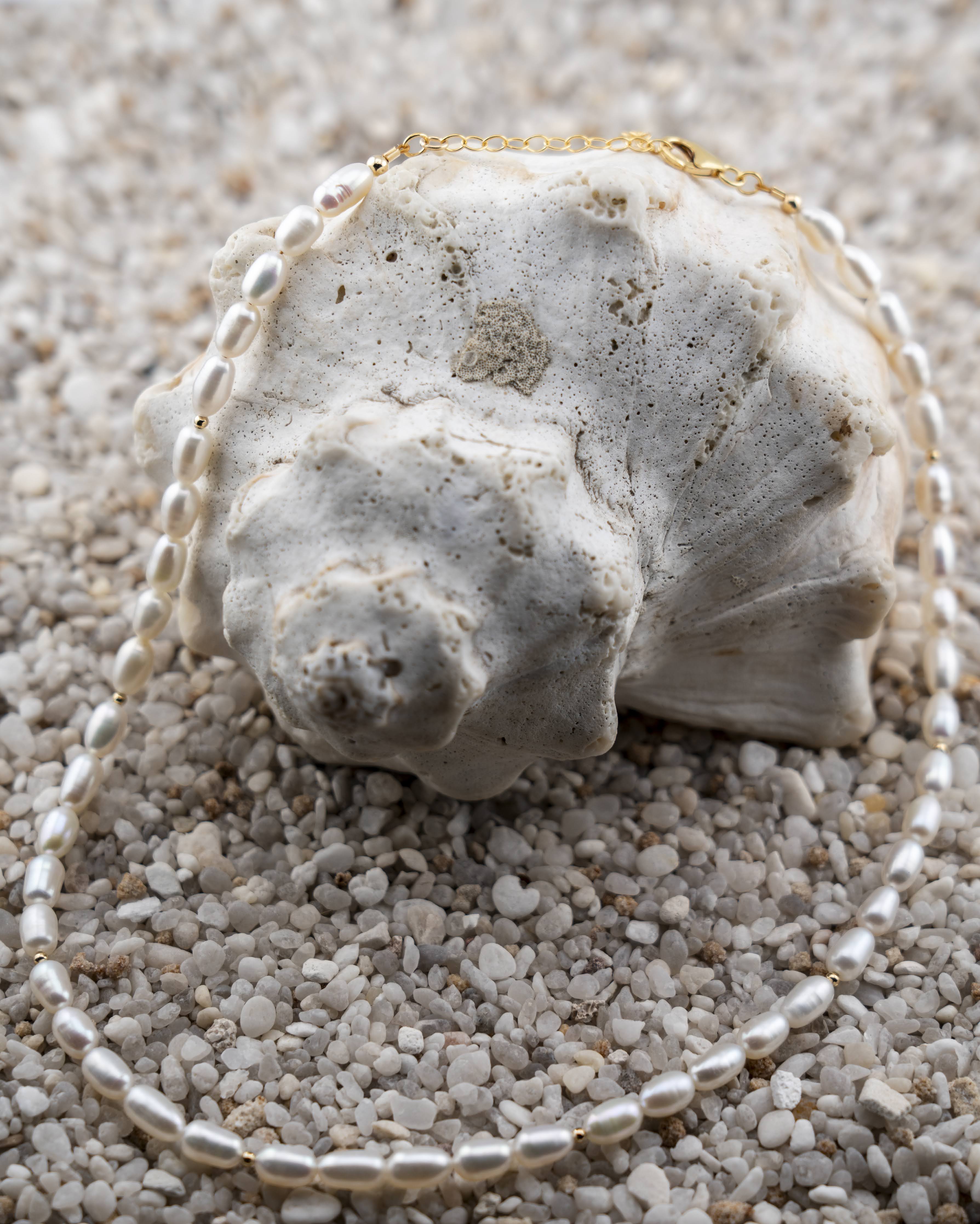 Freshwater Oval Pearl Necklace