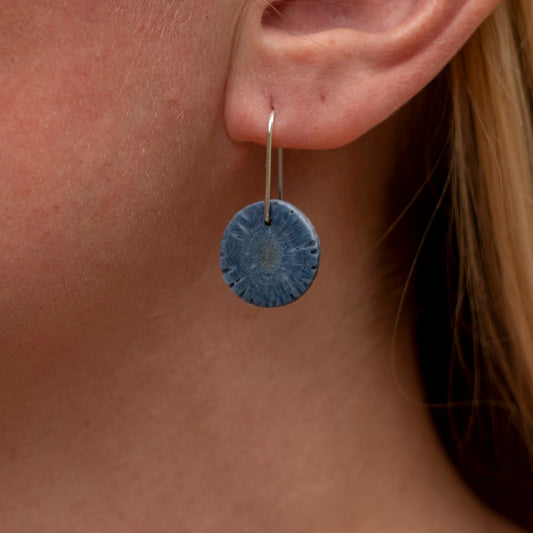 Blue Sponge Coral Round Dangles