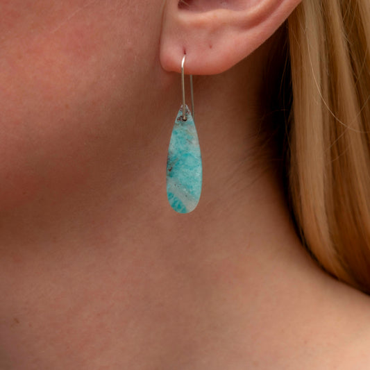 Blue Amazonite with Quartz Dangles