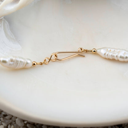 Baroque Freshwater Pearl & Lapis Necklace