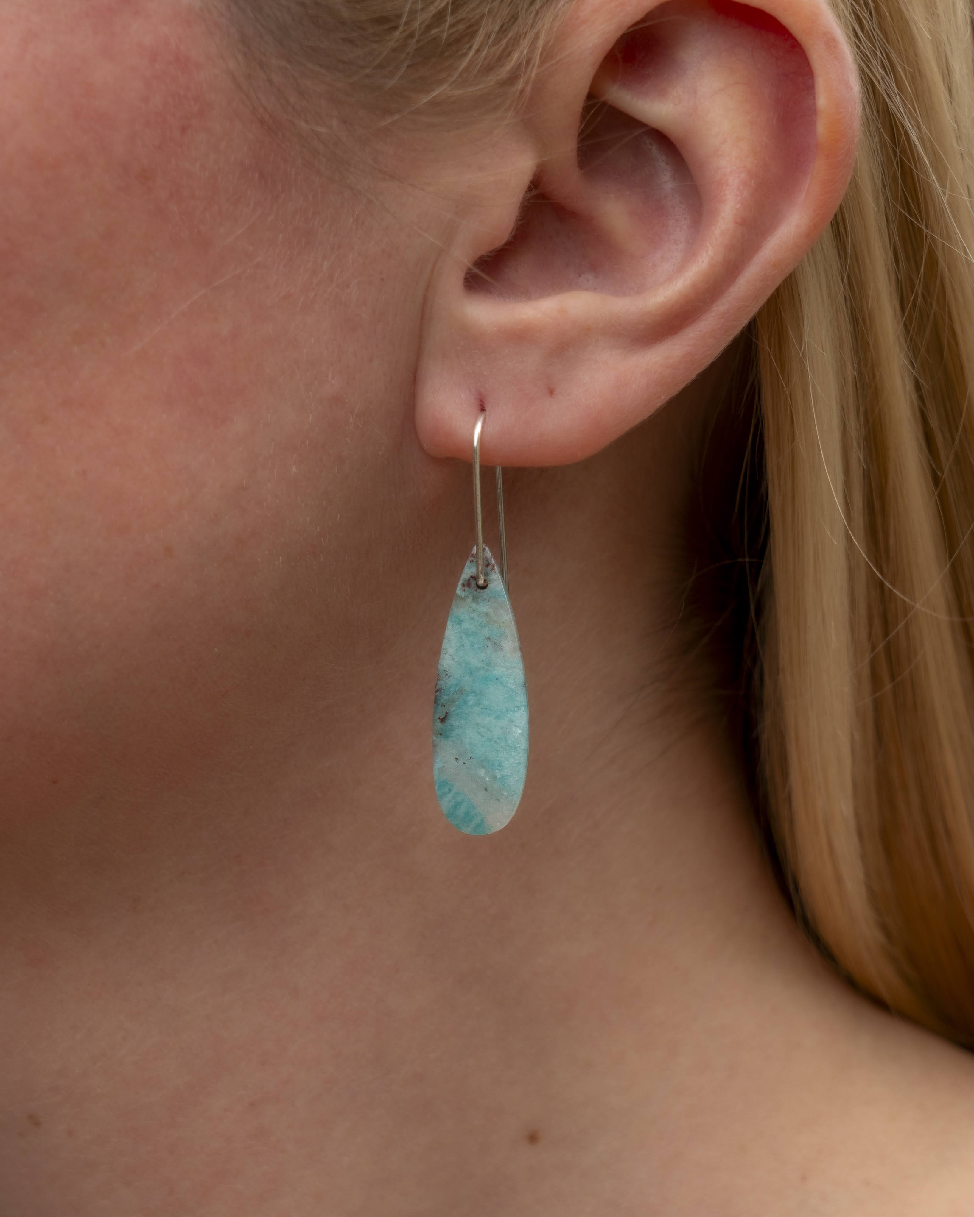 Blue Amazonite with Quartz Dangles