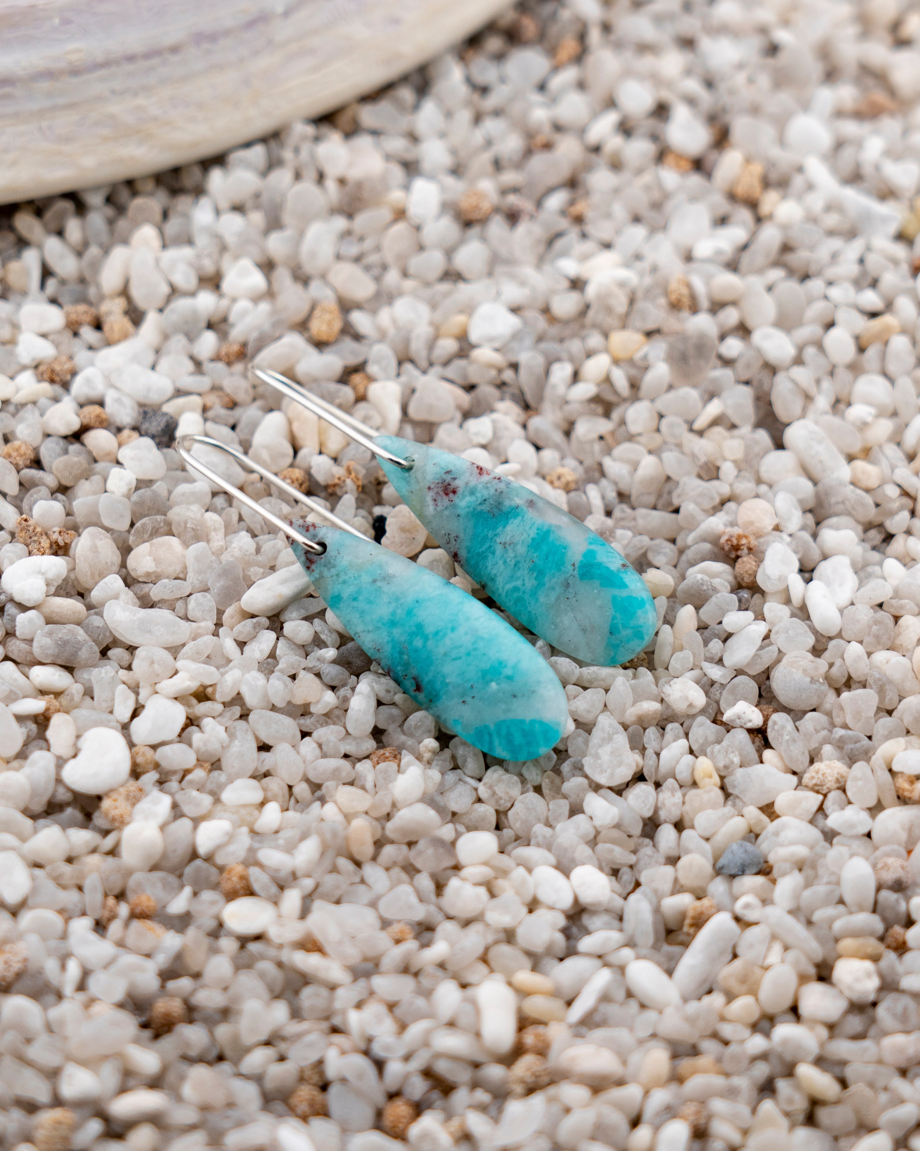 Blue Amazonite with Quartz Dangles
