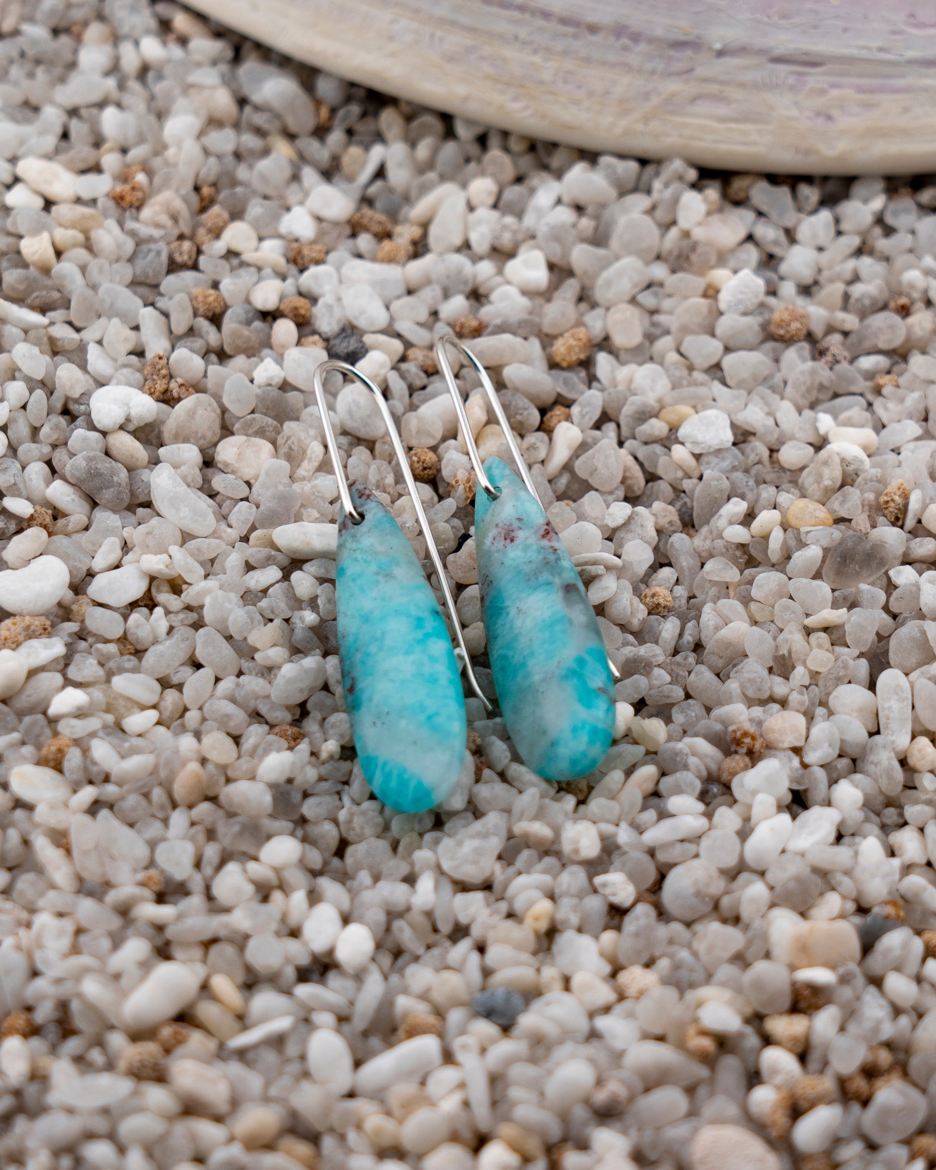 Blue Amazonite with Quartz Dangles