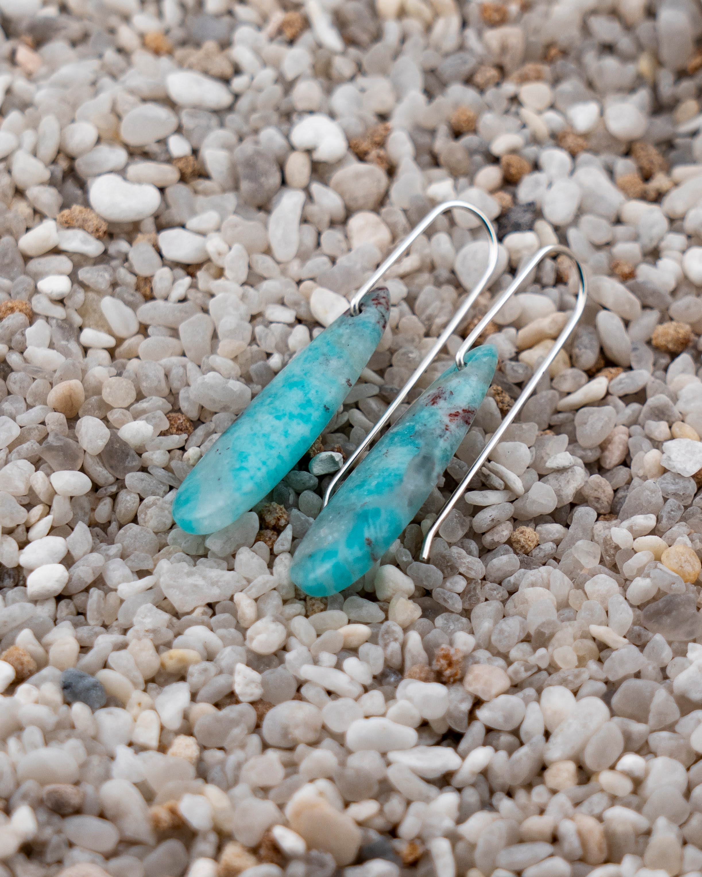 Blue Amazonite with Quartz Dangles