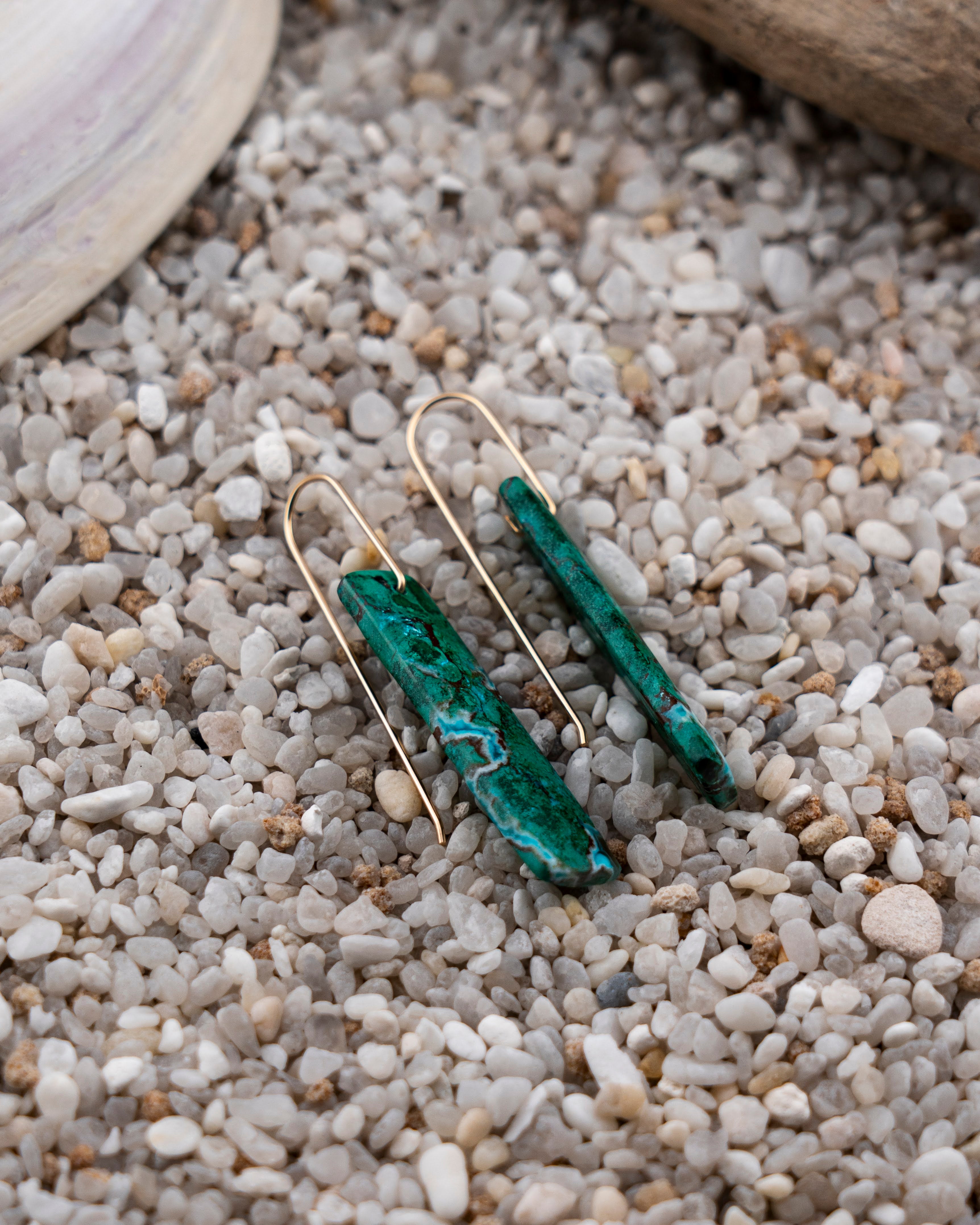 Malachite Chrysocolla Dangles