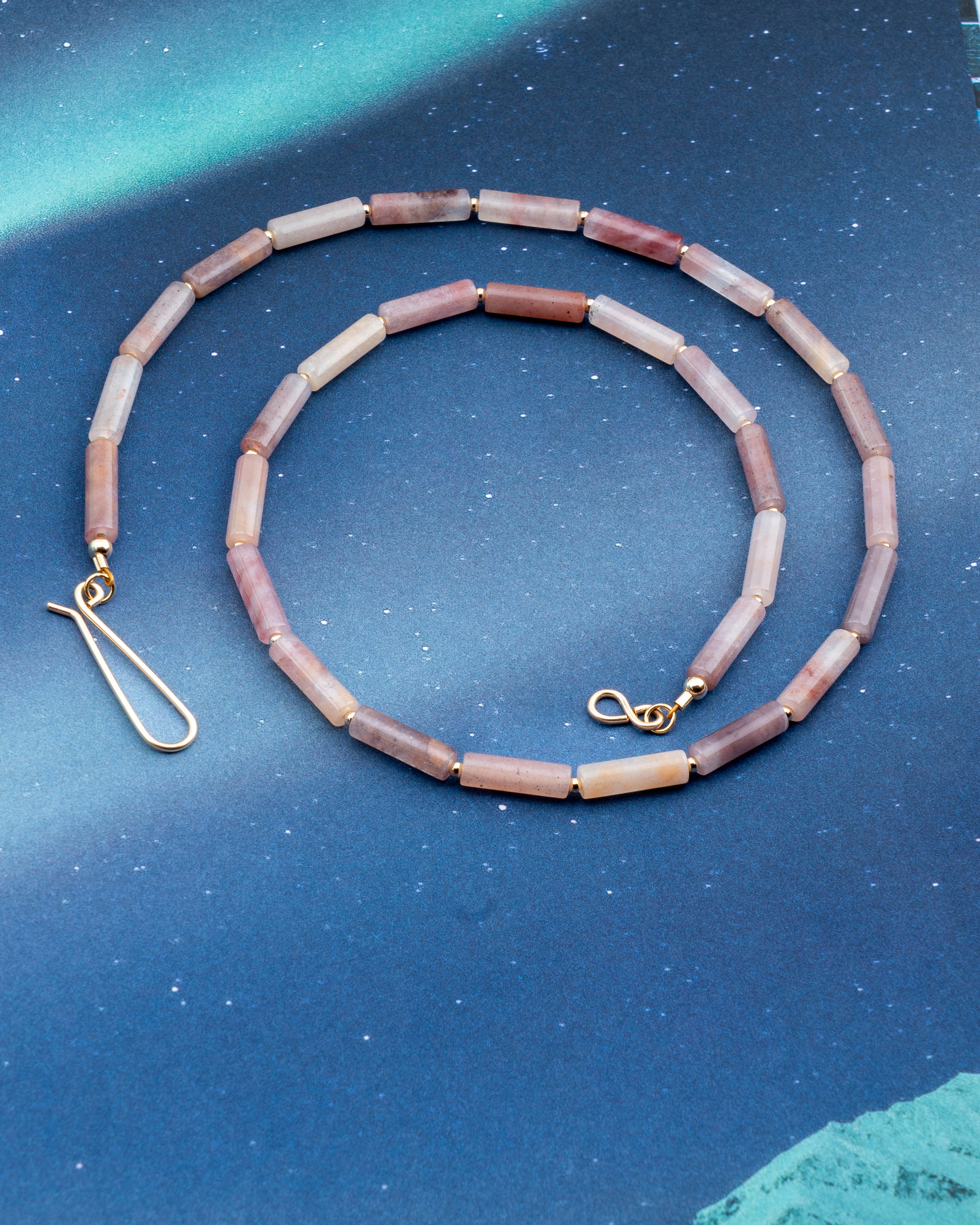 Autumn Sunrise Mauve Phantom Quartz Necklace