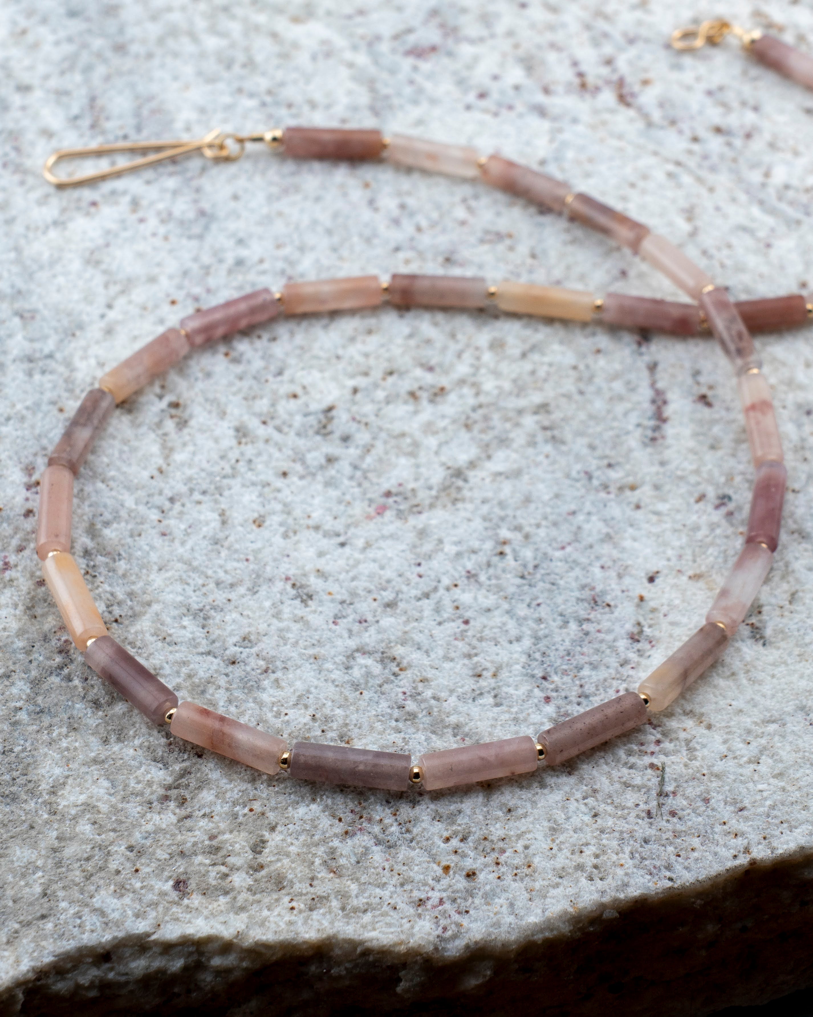 Autumn Sunrise Mauve Phantom Quartz Necklace