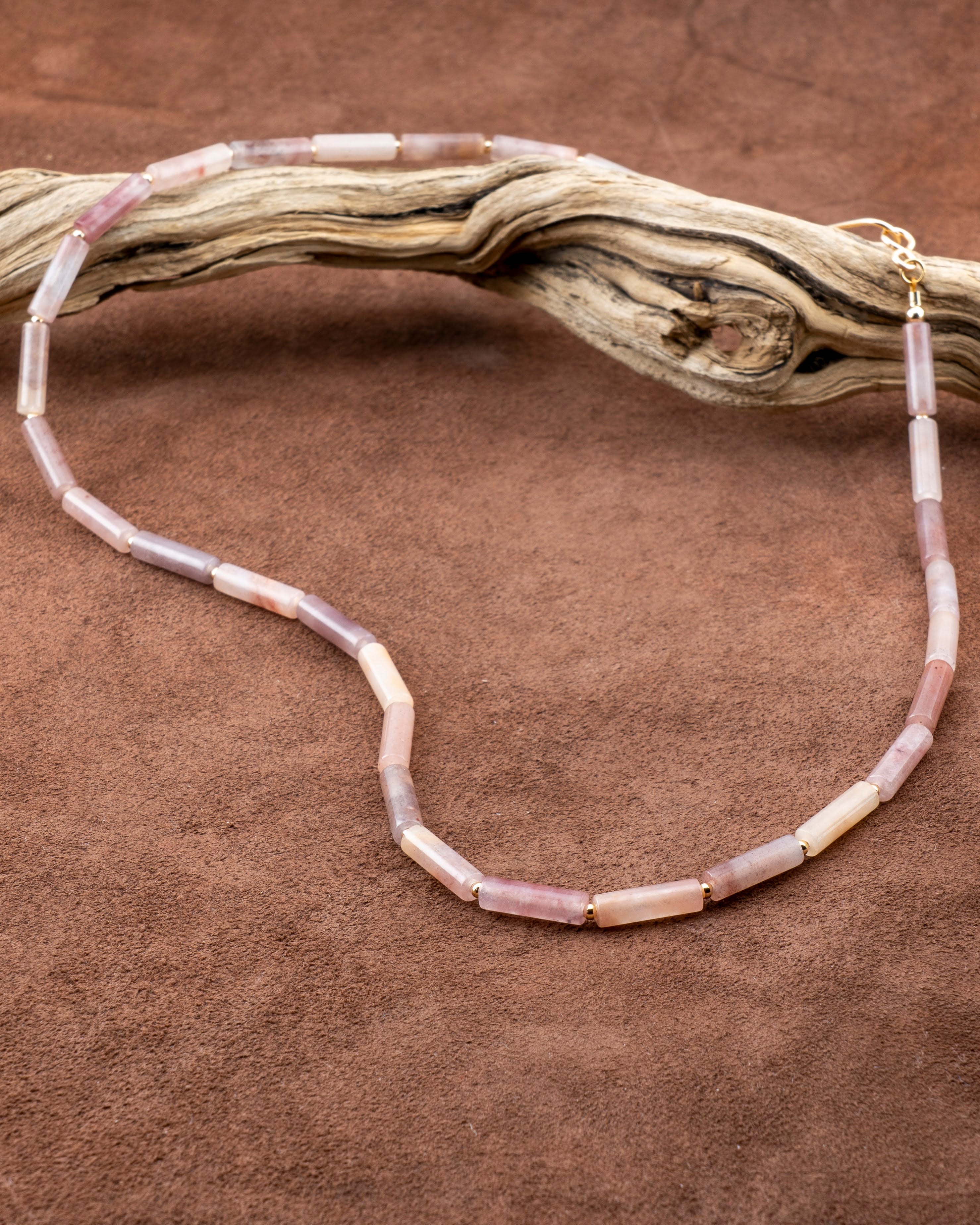 Autumn Sunrise Mauve Phantom Quartz Necklace