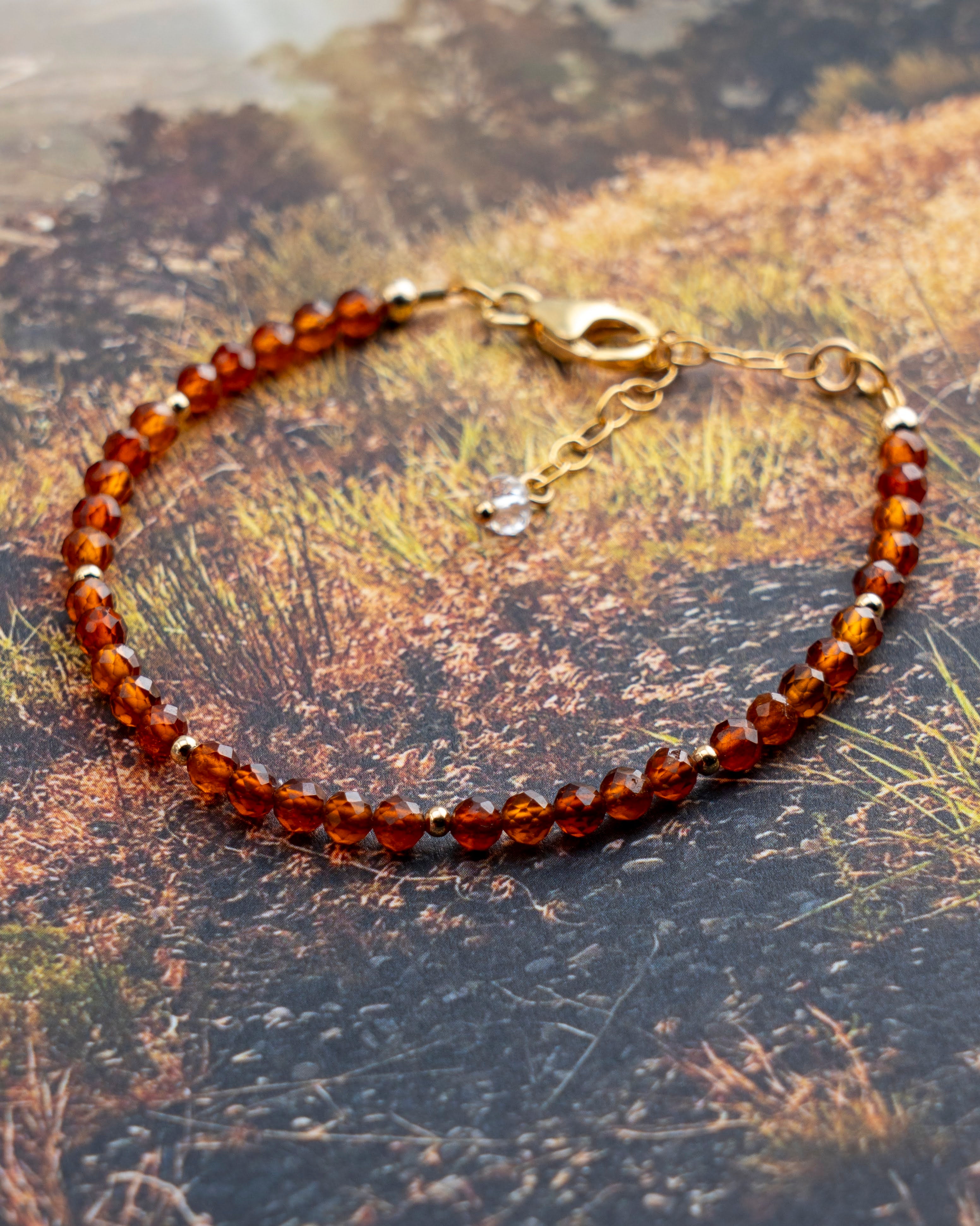 Golden Hour Orange Garnet Bracelet