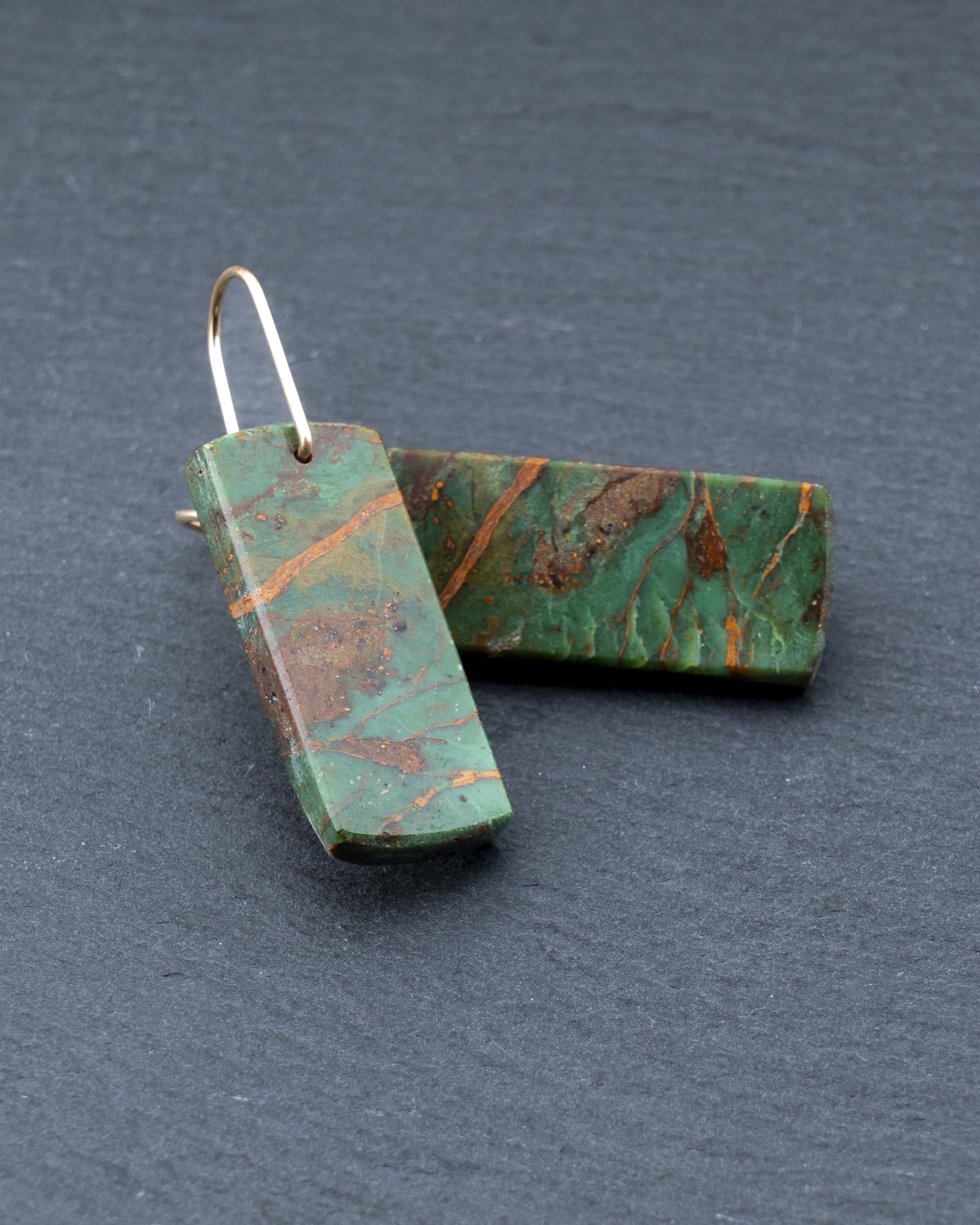 African Green Opal Dangles