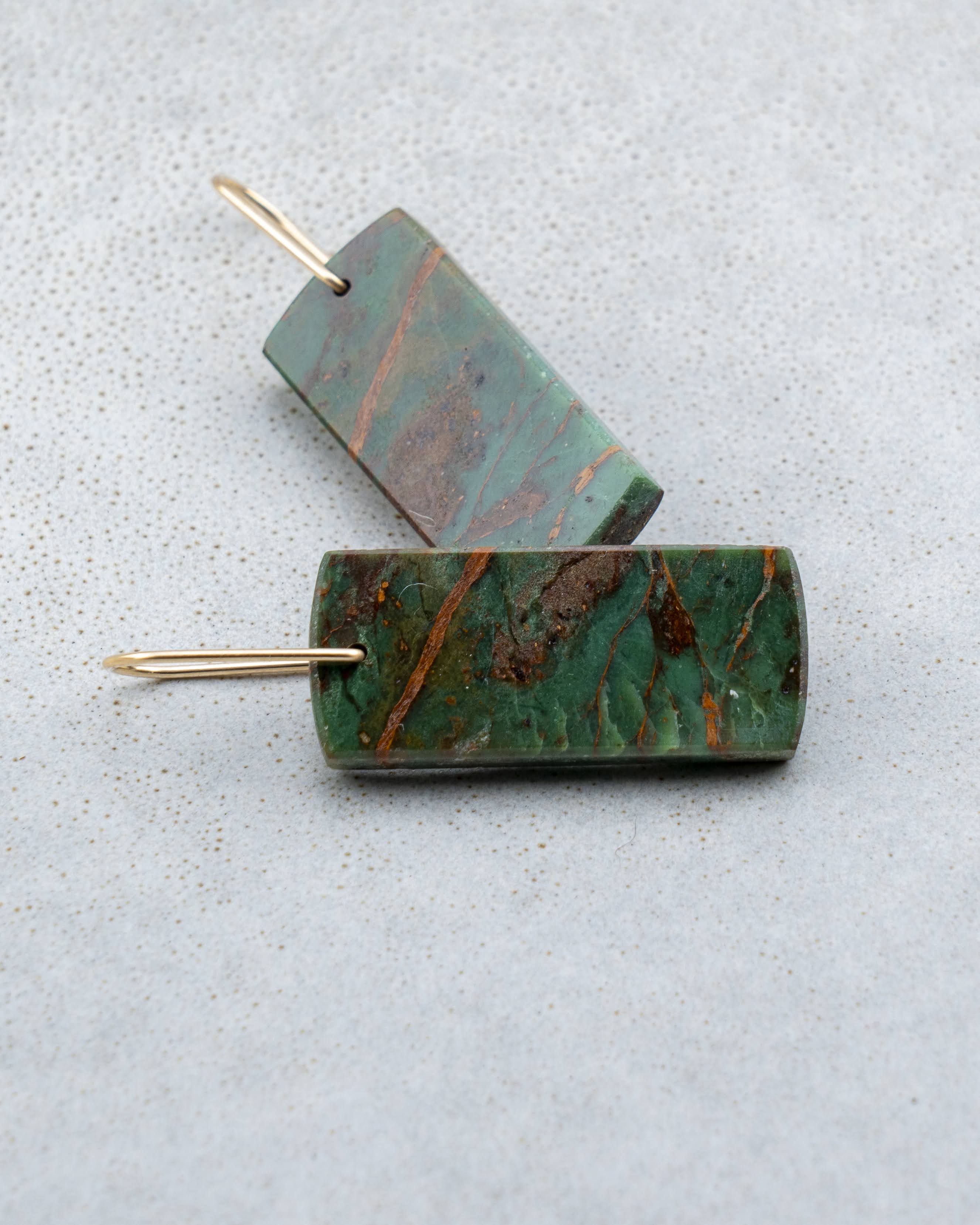 African Green Opal Dangles